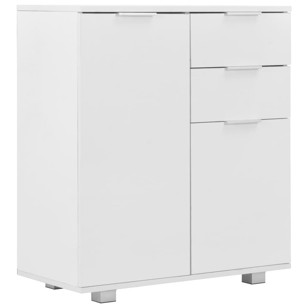 vidaXL Sideboard NA Sideboard Hochglanz Weiß 71x35x76 cm Spanplatte