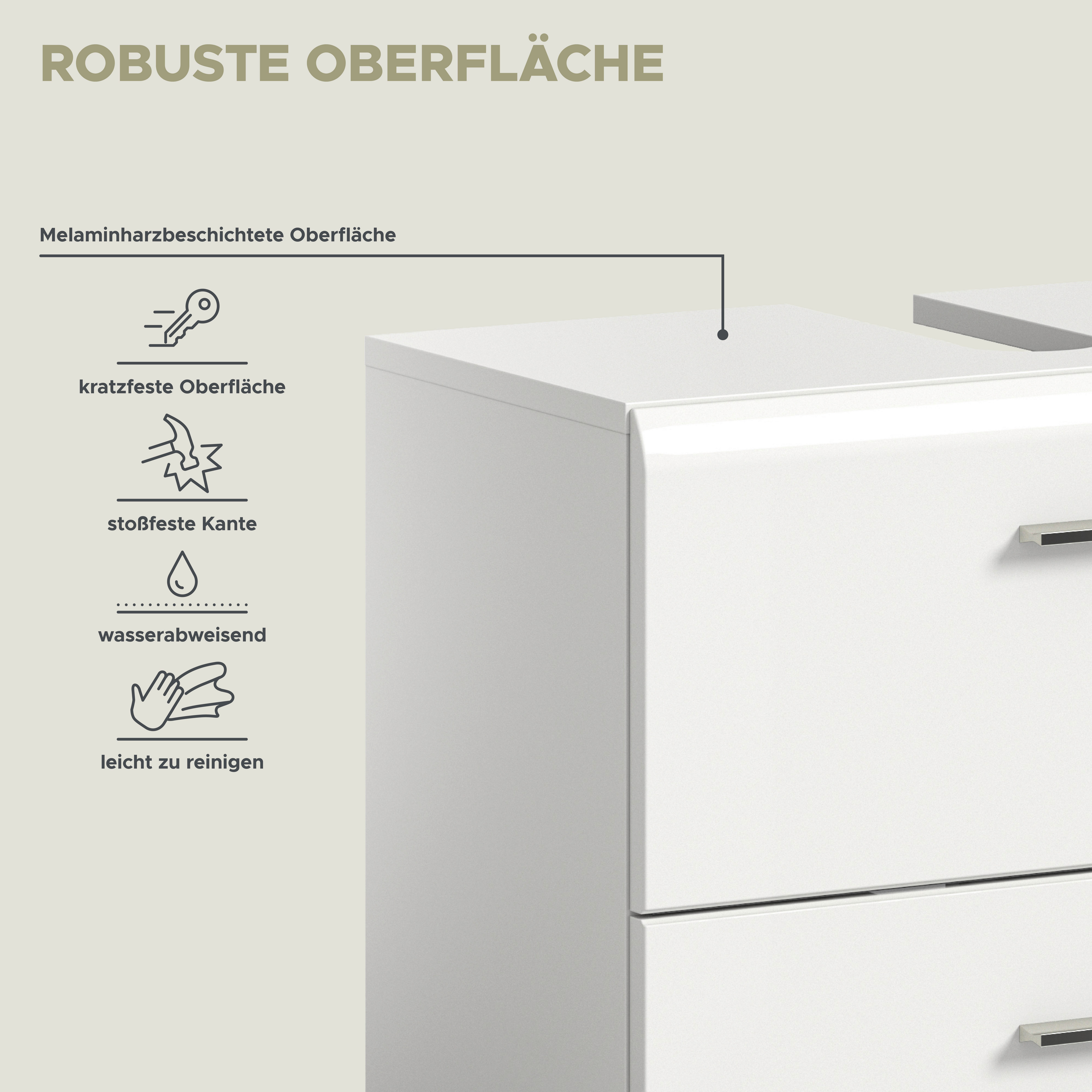 INOSIGN Badmöbel-Set FLORENZ, TOPSELLER!, 3-teilige Badkombination, hochwertige MDF-Front, (Set, best. aus: Waschbeckenunterschrank, Spiegelschrank, Midischrank breit), Bad-Kombination, Bad-Möbel, Badezimmer, Kombination, Kombi