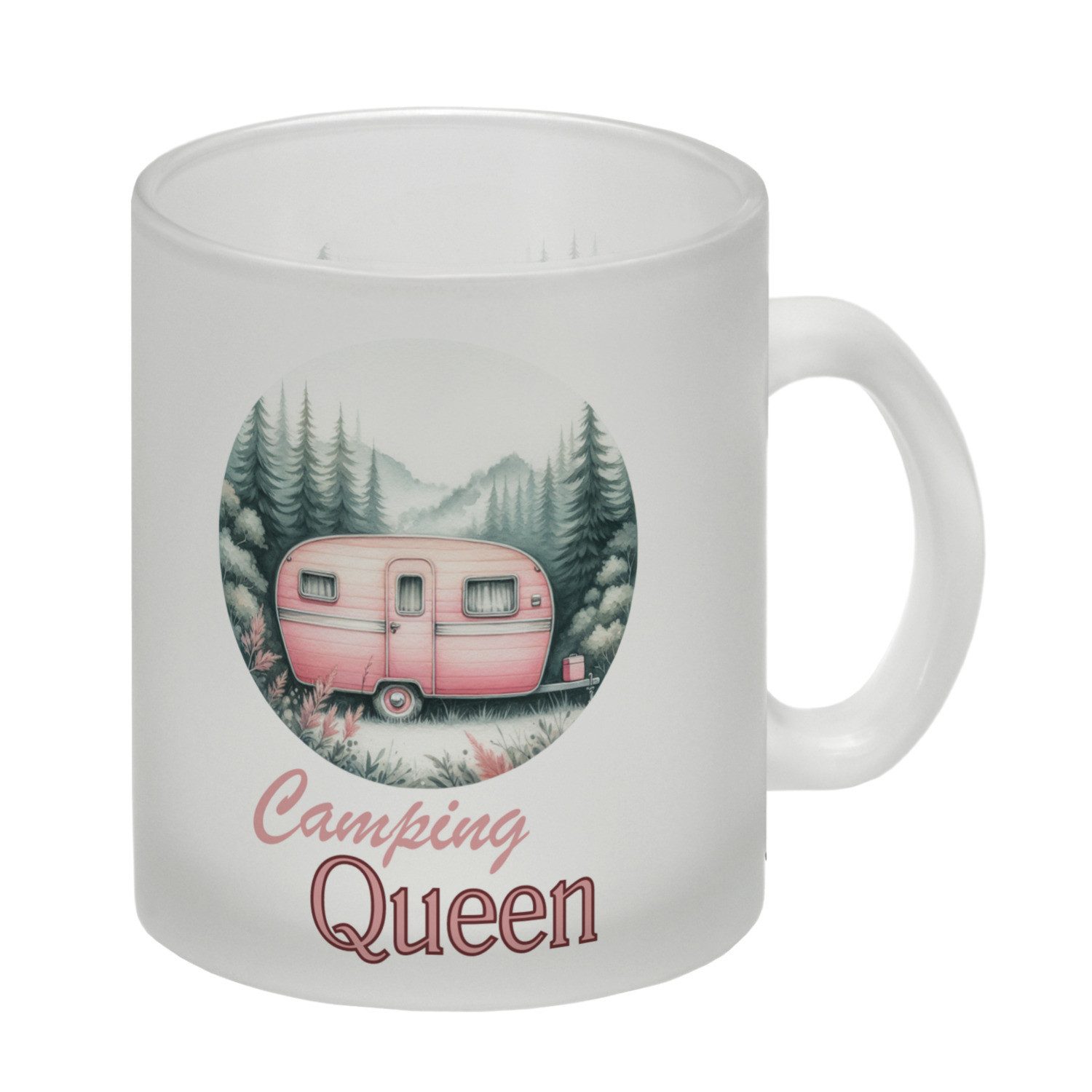 Tasse Camping Queen Wohnwagen Glas Tasse
