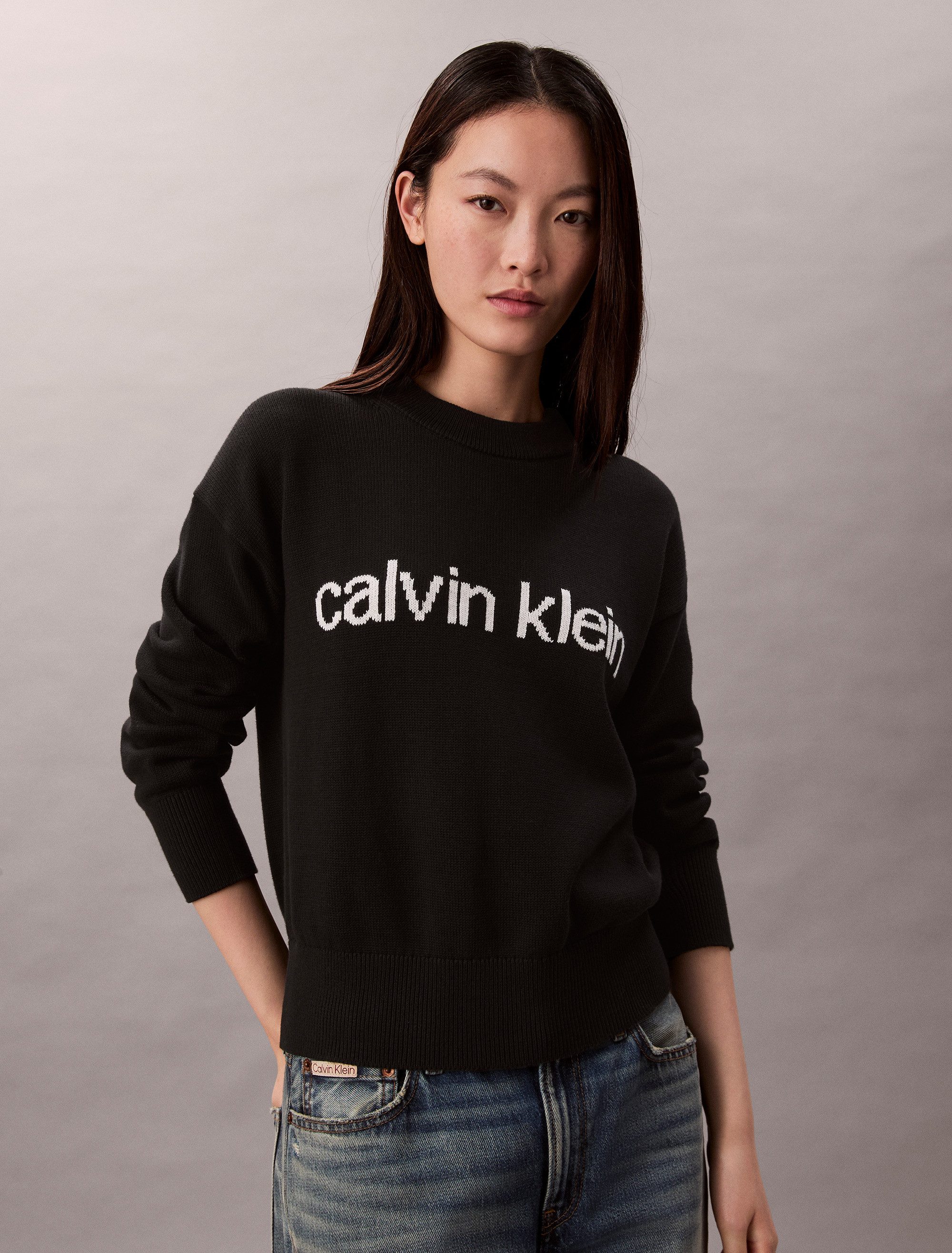 Calvin Klein Jeans Strickpullover Cotton Graphic Pullover Mit Rundhalsaussc günstig online kaufen