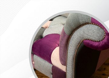 JVmoebel Chesterfield-Sofa, Wohnzimmer Möbel Stoff Textil Bunte Chesterfield Dreisitzer Sofa
