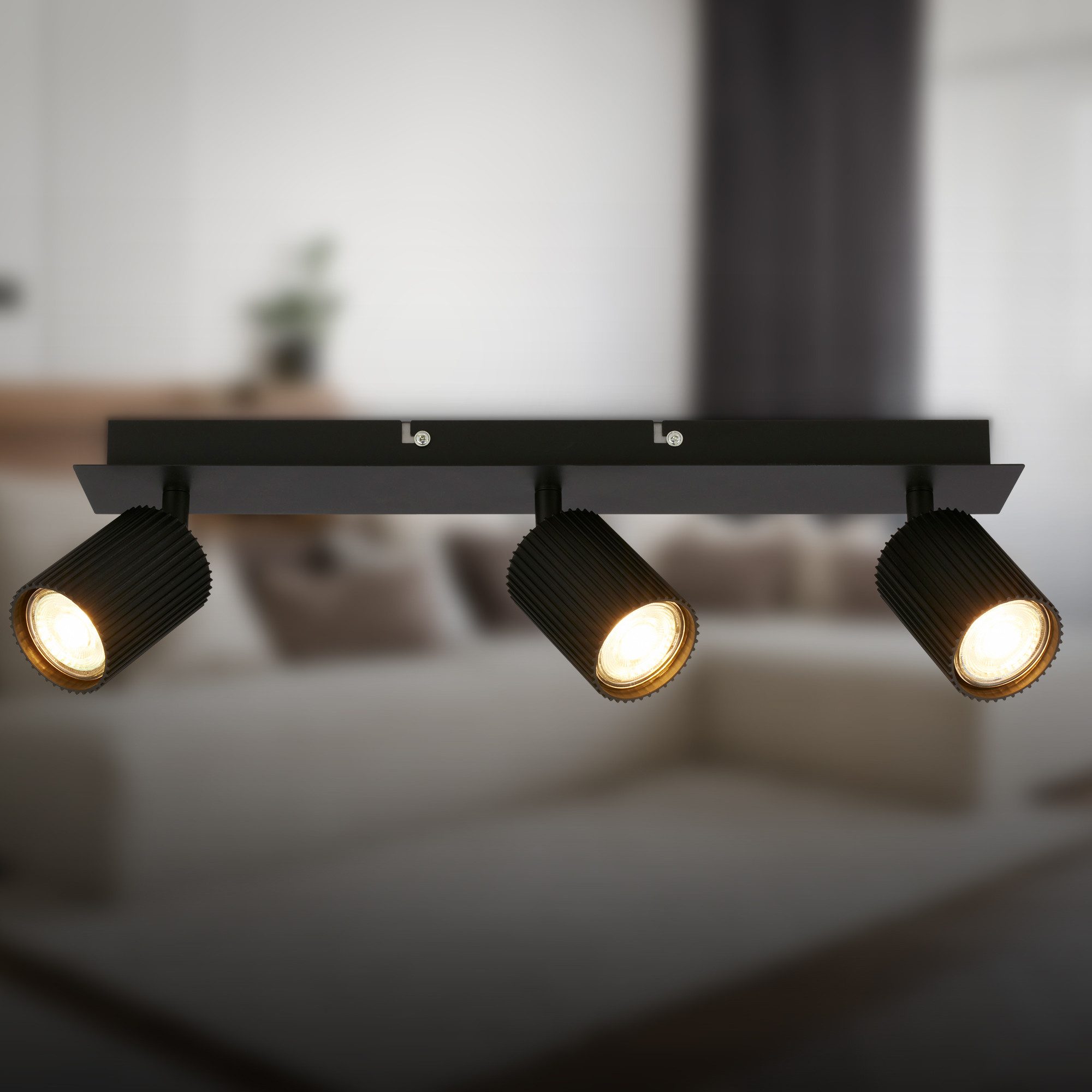 Briloner Leuchten LED Deckenspot Deckenleuchte Wandleuchte schwenkbar GU10 Deckenlampe Wohnzimmer Flur, 3-flammig, ohne Leuchtmittel, Abhängig vom Leuchtmittel, Schwarz, Beige, Coffee-Warmgrey, Wohnzimmer, Flur, Büro