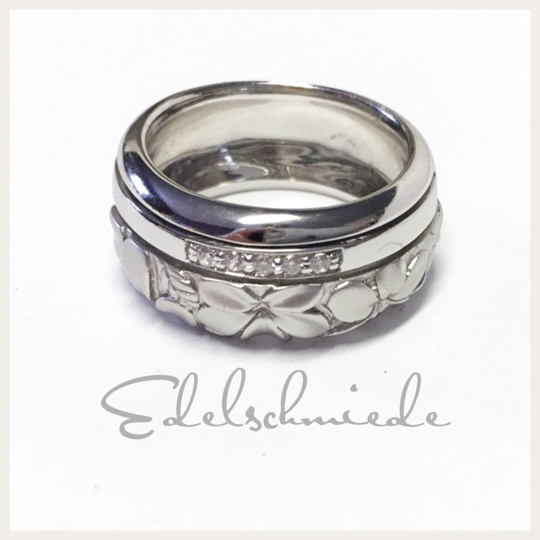Silberring floraler Silberring 925 Silber rhod Zirkonia Größe 54