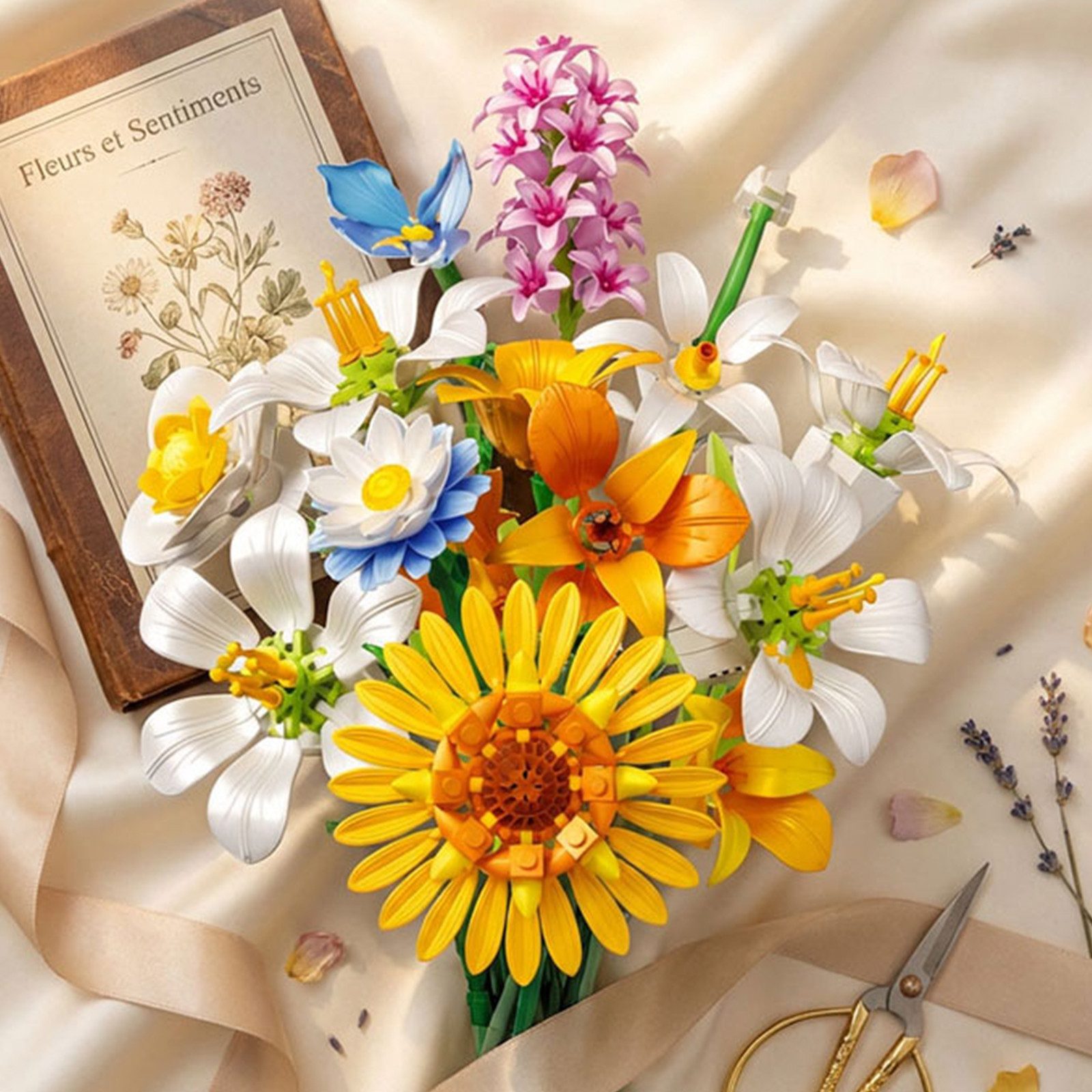 Esun Blumensträuße Bausteine Blume Set, Blumen und Pflanzen Serie 529 St. Spielbausteine, (Set, 529 St., Komplettset), Home Deko Flower Muttertag Geburtstag Valentinstag