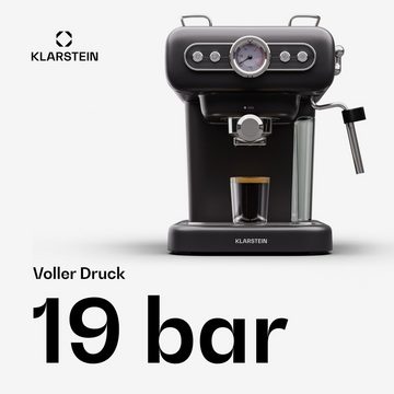 Klarstein Espressomaschine Espressionata Evo, 1.2l Kaffeekanne, Kaffeemaschine 950 W 19 Bar 2 Tassen