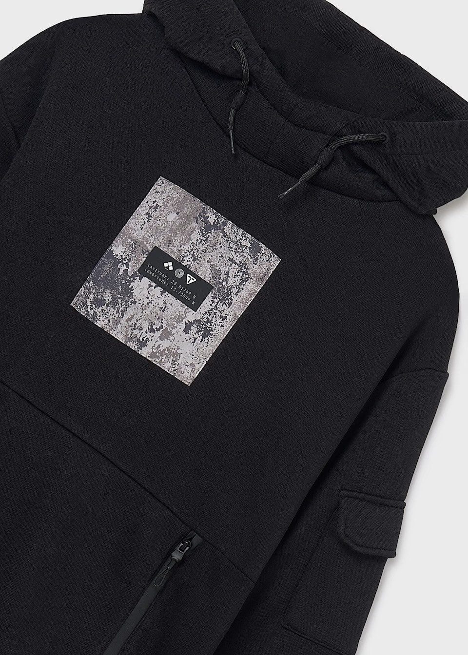 Mayoral Kapuzensweatshirt Teenager Jungen Sweatshirt mit Kapuze in schwarz (740382)