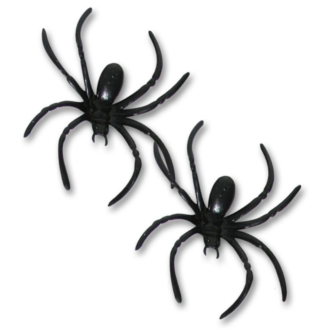 Fries Tierfigur 12 Stück Deko Kunststoff Spinnen Schwarz 4 cm Horror Hallow günstig online kaufen