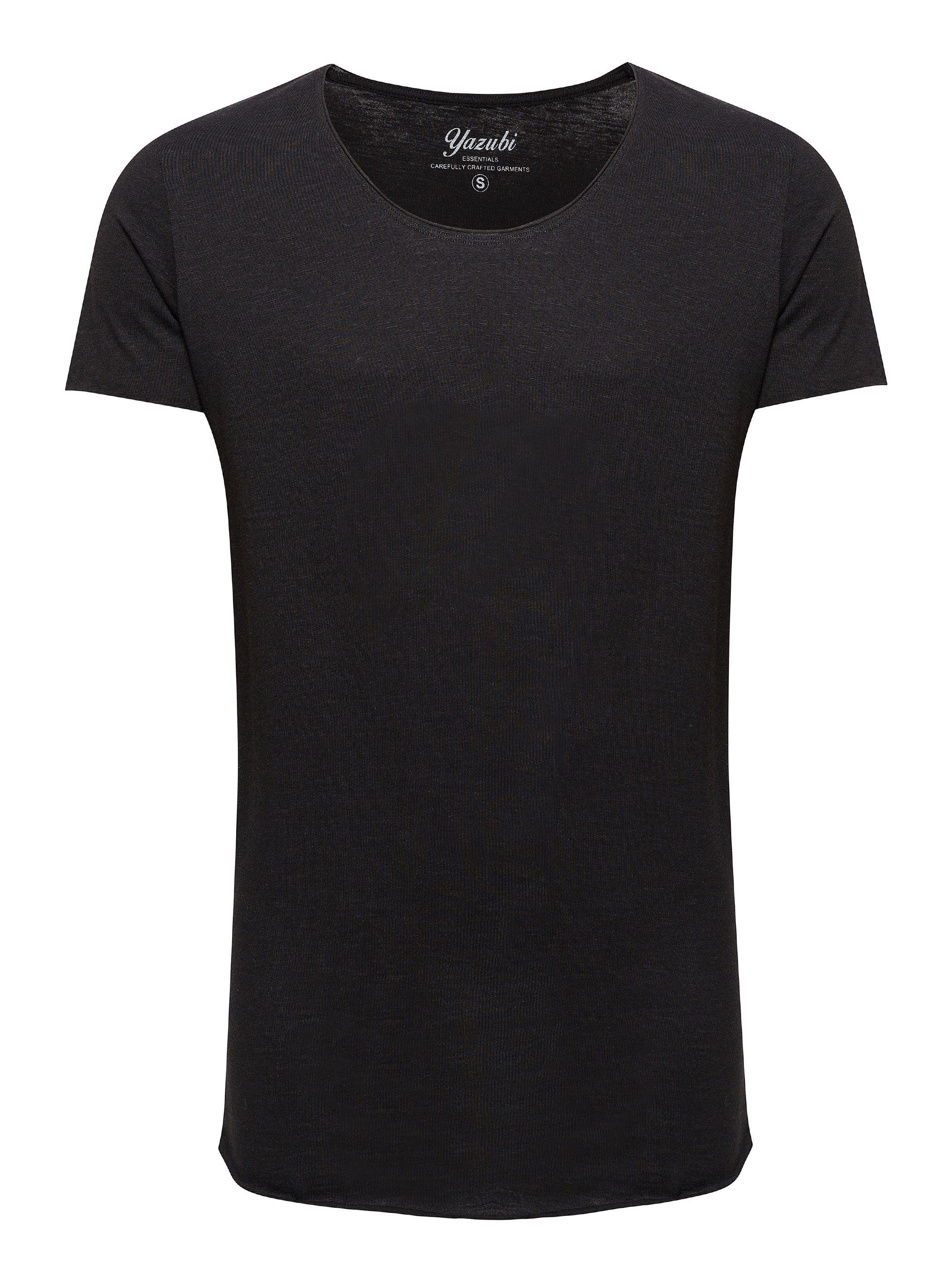 Yazubi T-Shirt Hydrox Oversize Basic Tee 164007) Neck (black (1-tlg) Crew Schwarz