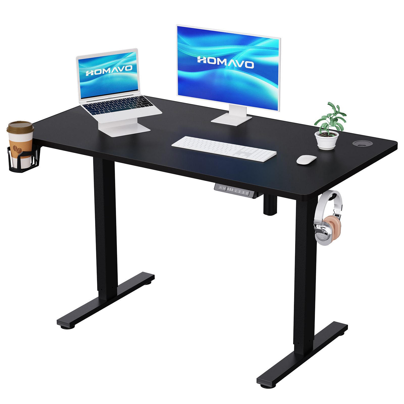 HOMAVO Schreibtisch Höhenverstellbarer schreibtisch mit Memory- und Rebound günstig online kaufen