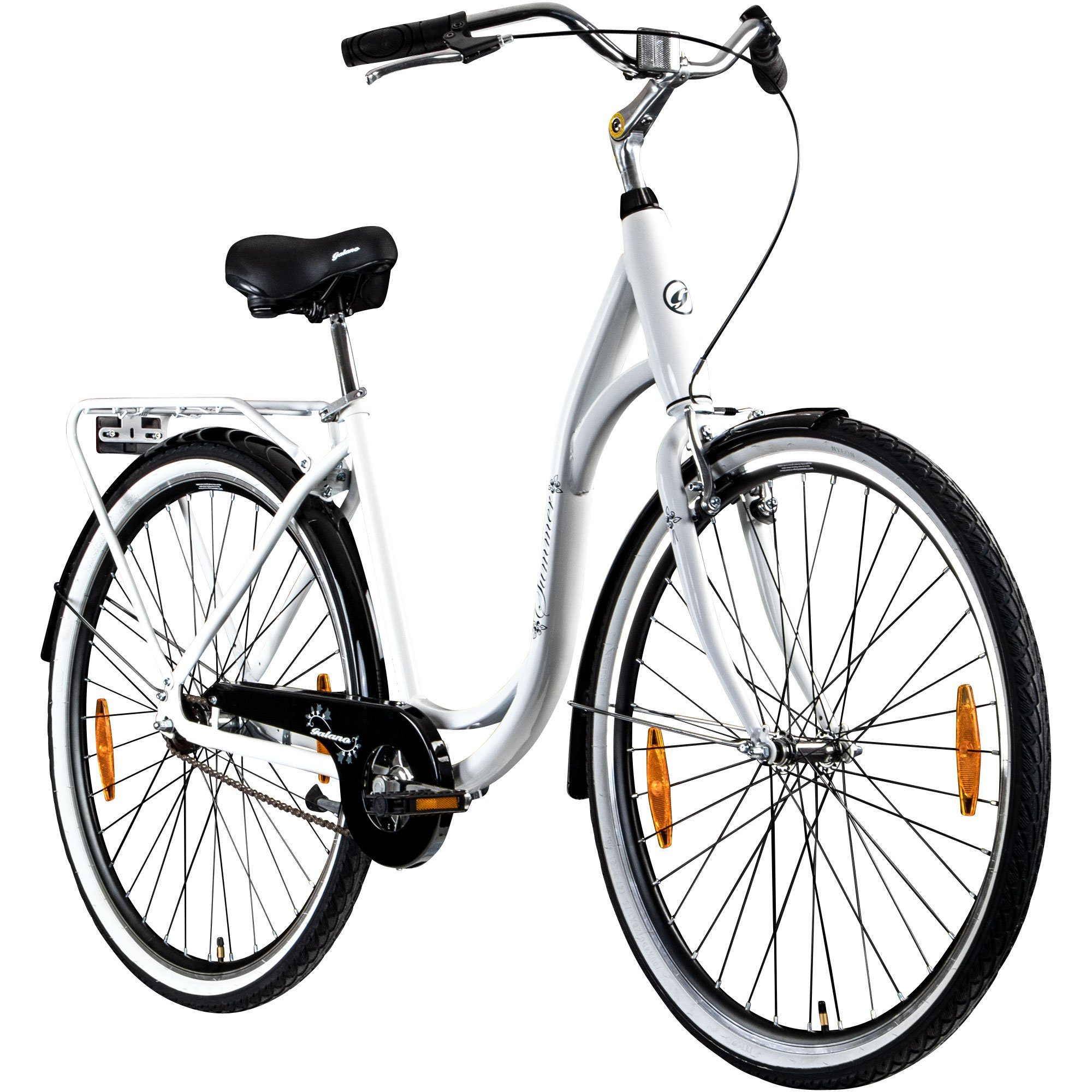 Galano Cityrad Summer, 1 Gang, ohne Schaltung, Singlespeed Hollandrad  Damenrad 700c Fixie Fahrrad Single Speed Bike Fixed Gear