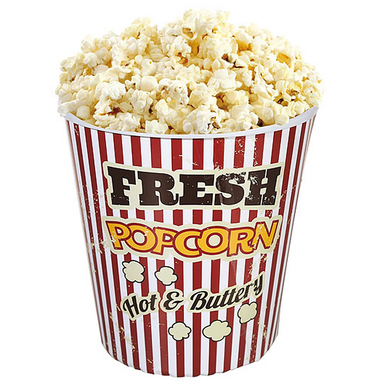 Out of the Blue Snackschale Retro Kino-Popcorn-Eimer 18cm Kunststoffbecher spülmaschinenfest 1/2er, (1-tlg), Wiederverwendbarer Popcorn-Becher im Vintage-Design spülmaschinenfest