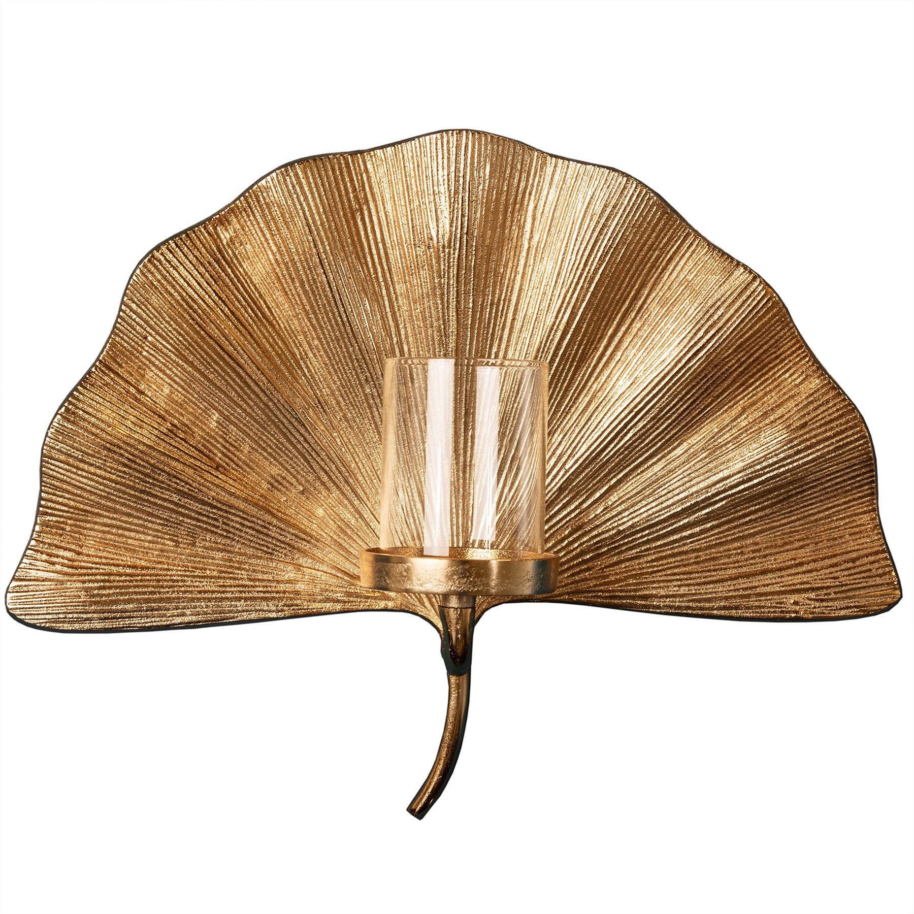riess-ambiente Wandkerzenhalter GINKGO 44cm gold (Einzelartikel, günstig online kaufen
