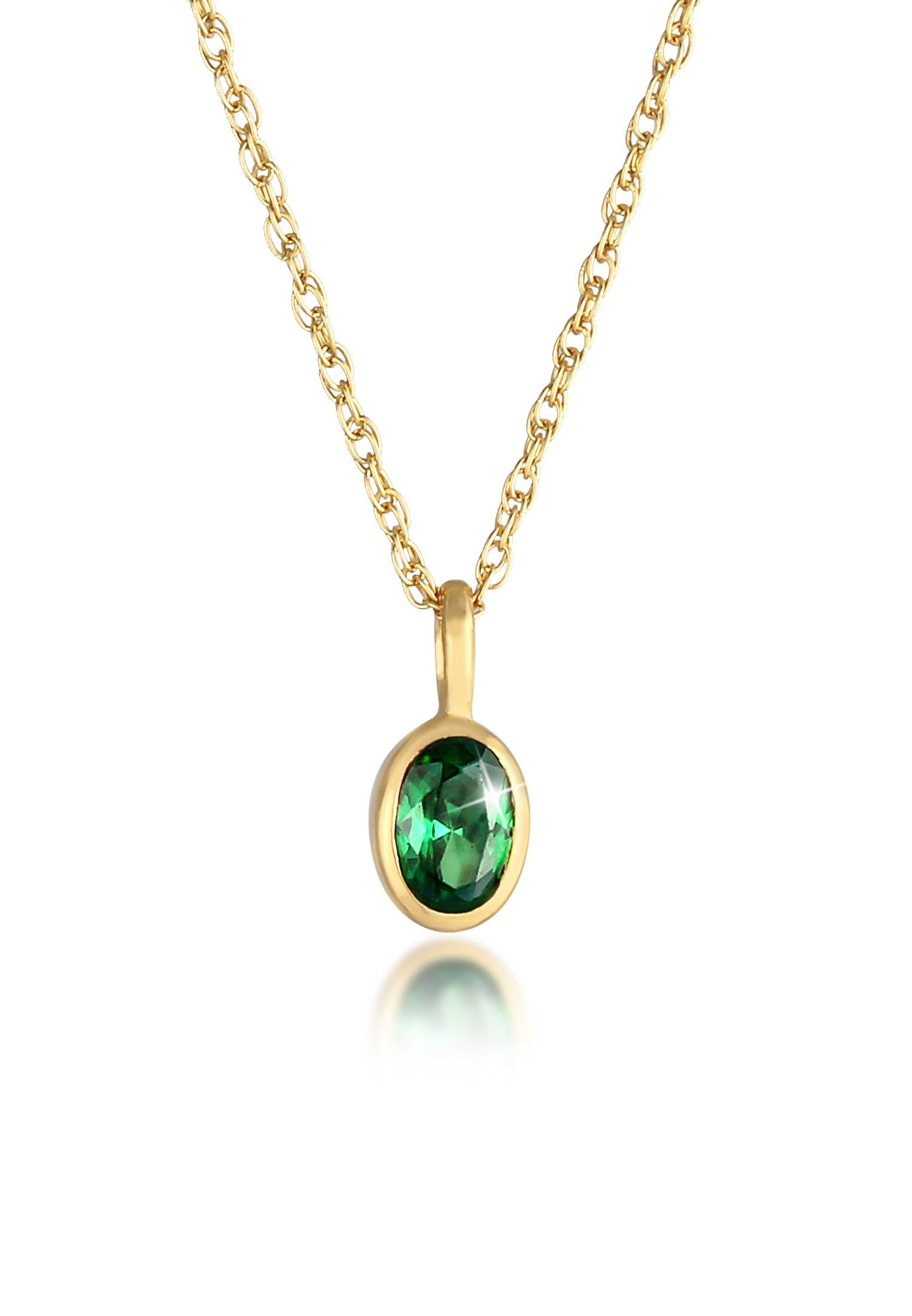 Elli Kette mit Anhänger Zirkonia Grün günstig online kaufen
