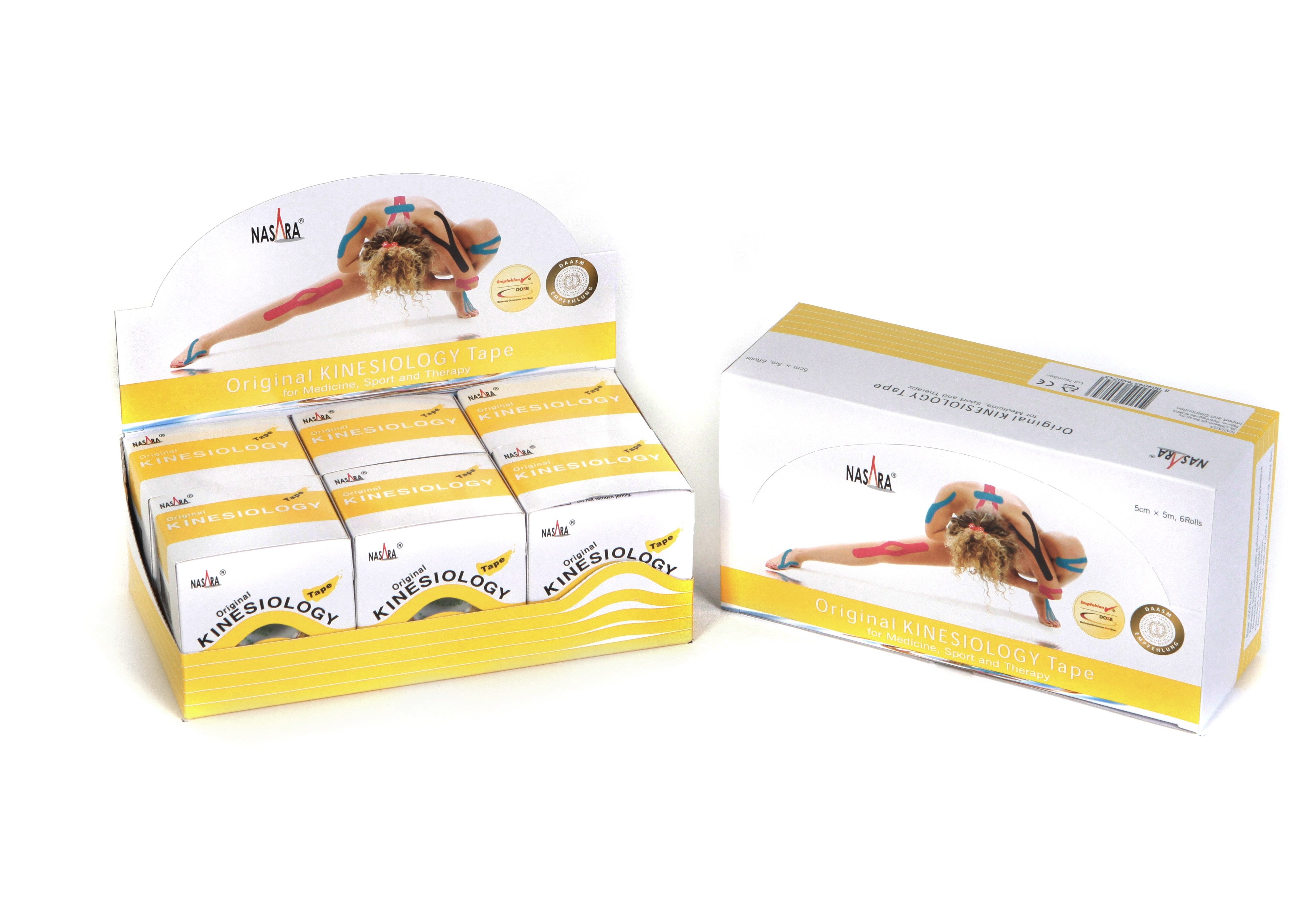 NASARA Kinesiologie-Tape NASARA Kinesio Tape, 5cm x 5m (6er Box)