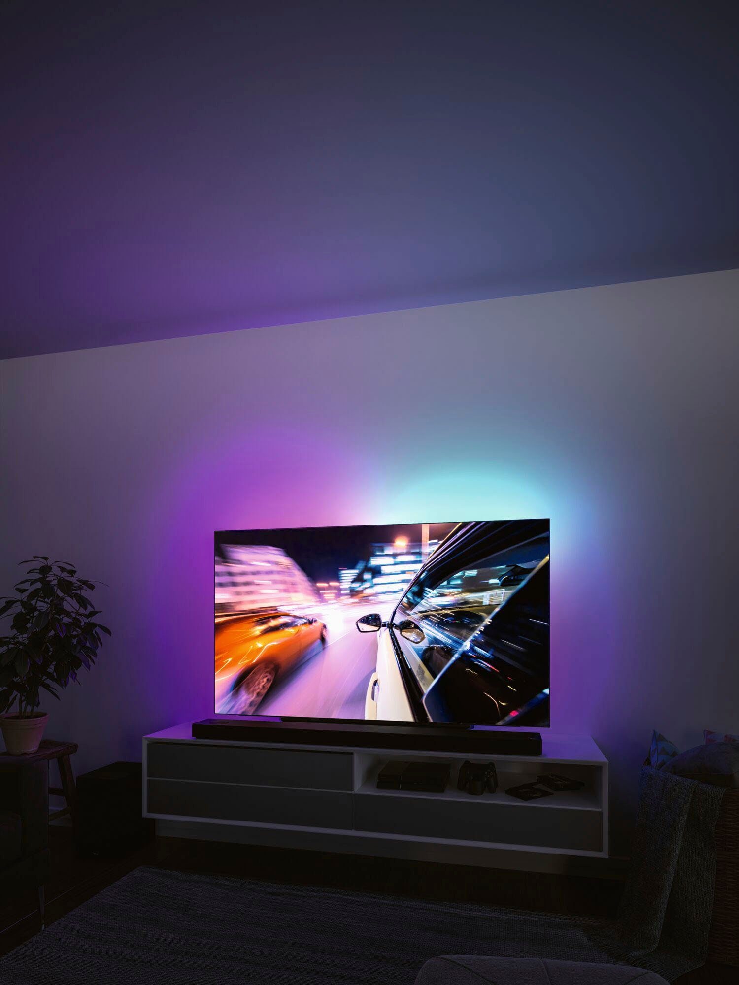 Rainbow TV-Beleuchtung 3,5W, Paulmann 55 Strip USB RGB LED 2m 1-flammig Zoll LED-Streifen Dynamic