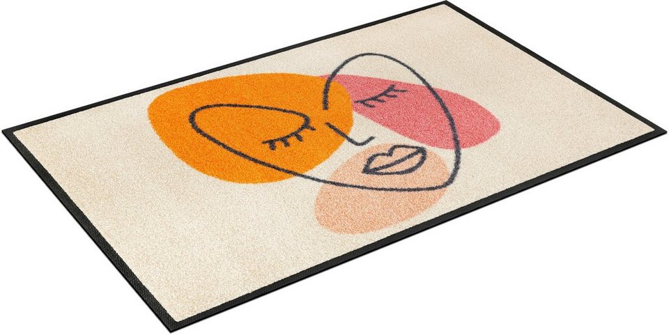 Fußmatte Amourette, wash+dry by Kleen-Tex, rechteckig, Höhe: 7 mm,  Schmutzfangmatte, rutschhemmend, In- und Outdoor geeignet, waschbar, sehr  flach, für Fußbodenheizung geeignet, rutschfest