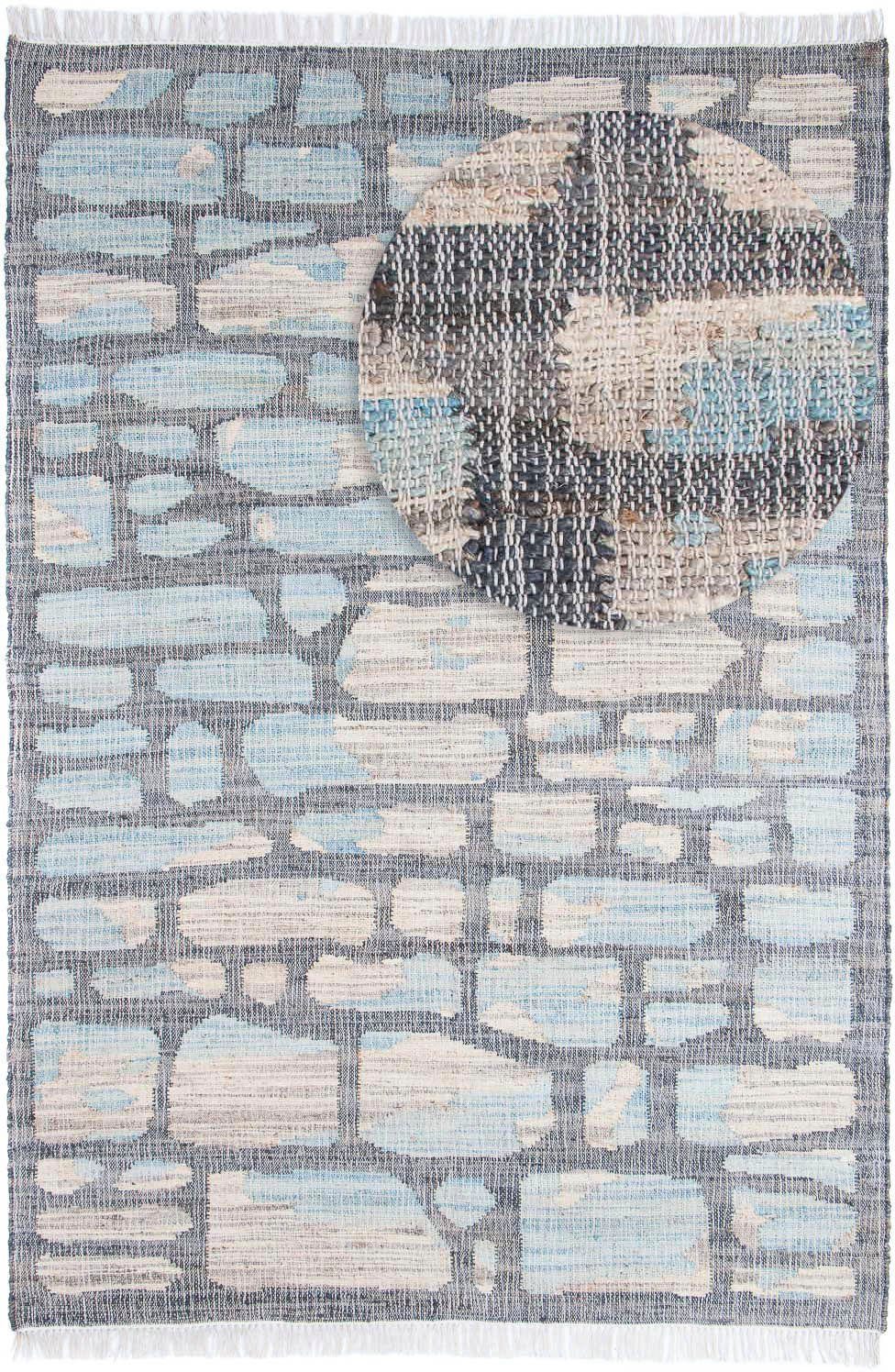 Sisalteppich Sisalteppich - Alistair - grau, morgenland, rechteckig, Höhe: 6 mm, SisalOptik Blau