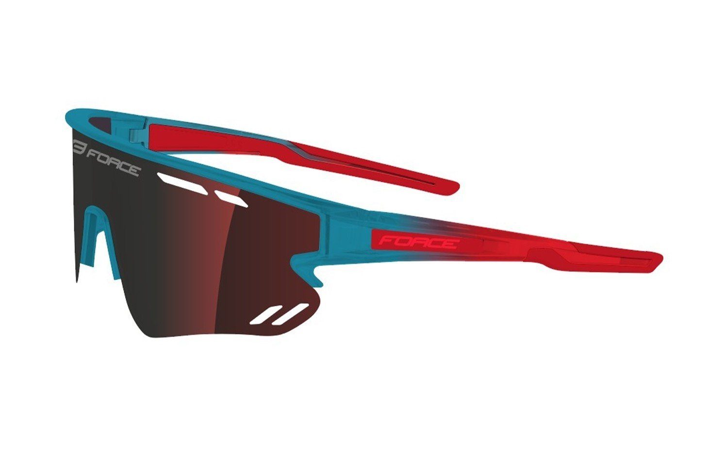 FORCE Fahrradbrille Sonnenbrille FORCE SPECTER rot verspiegelte Gläser