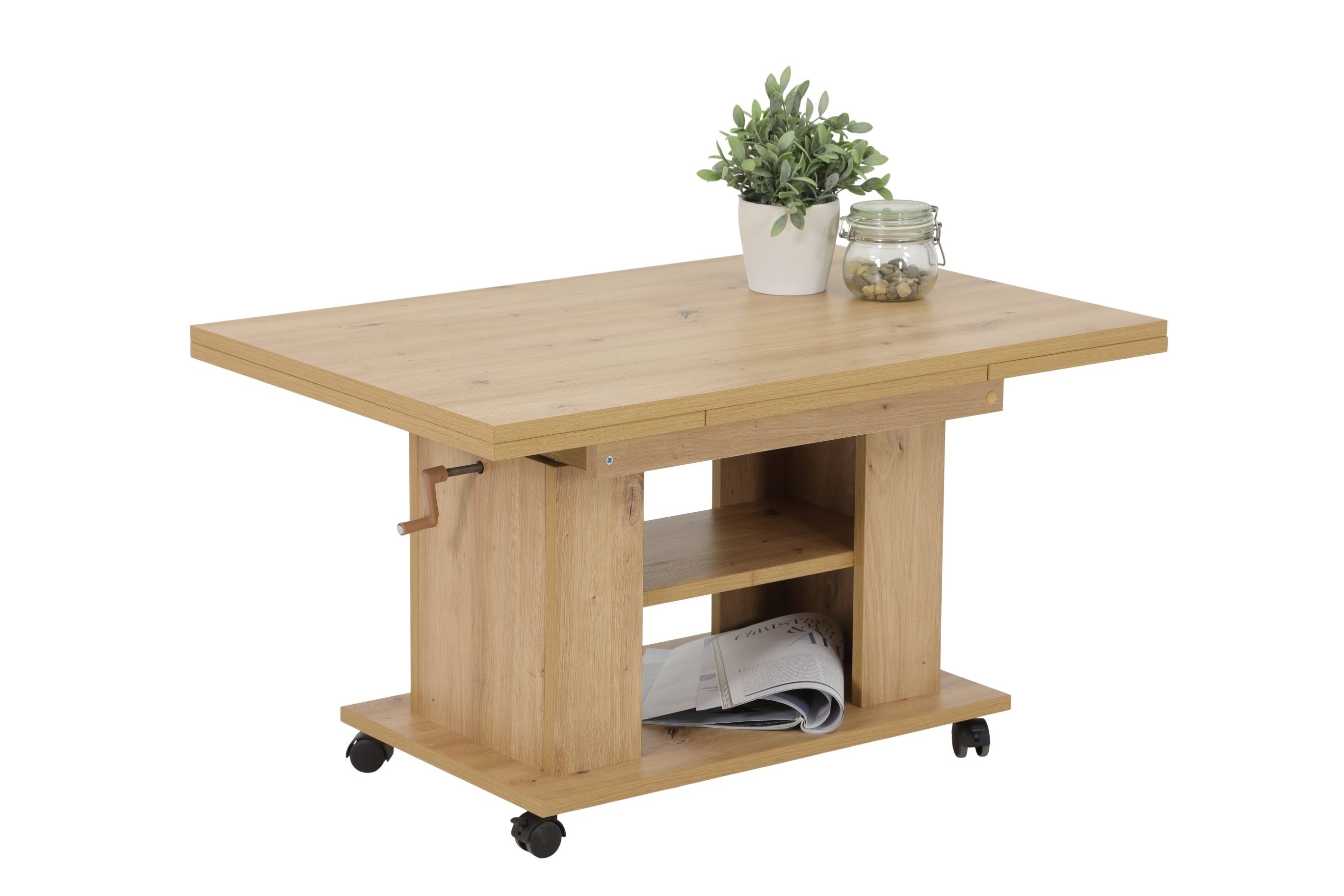 PREISBRECHER Couchtisch JAKOB, in Artisan Eiche. Abmessungen (BxHxT) 142x61x60 cm