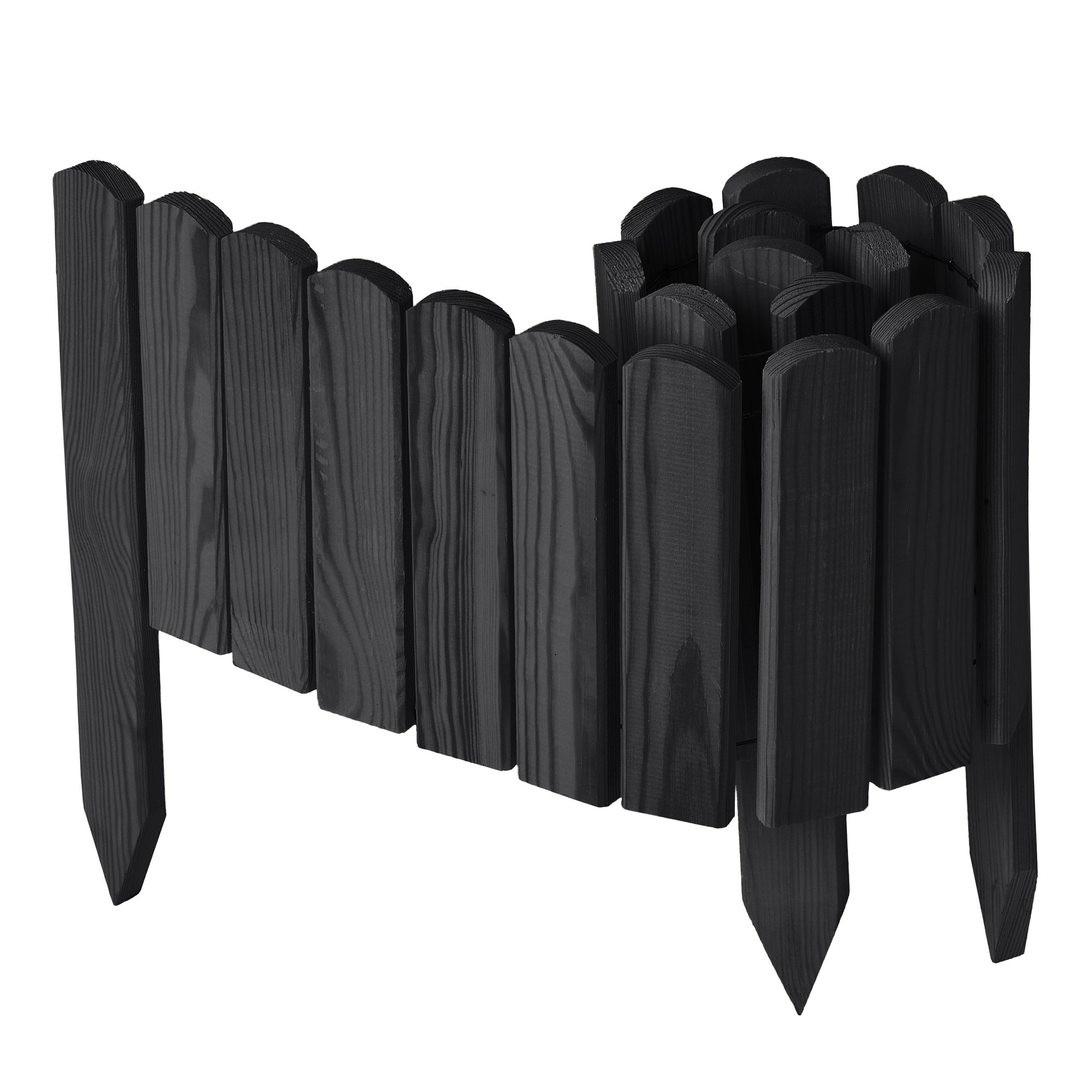 Garronda Zaun Rasenkante Holz Beeteimfassung 100 cm Flexibler Rollborder GD-0148, (1-St)