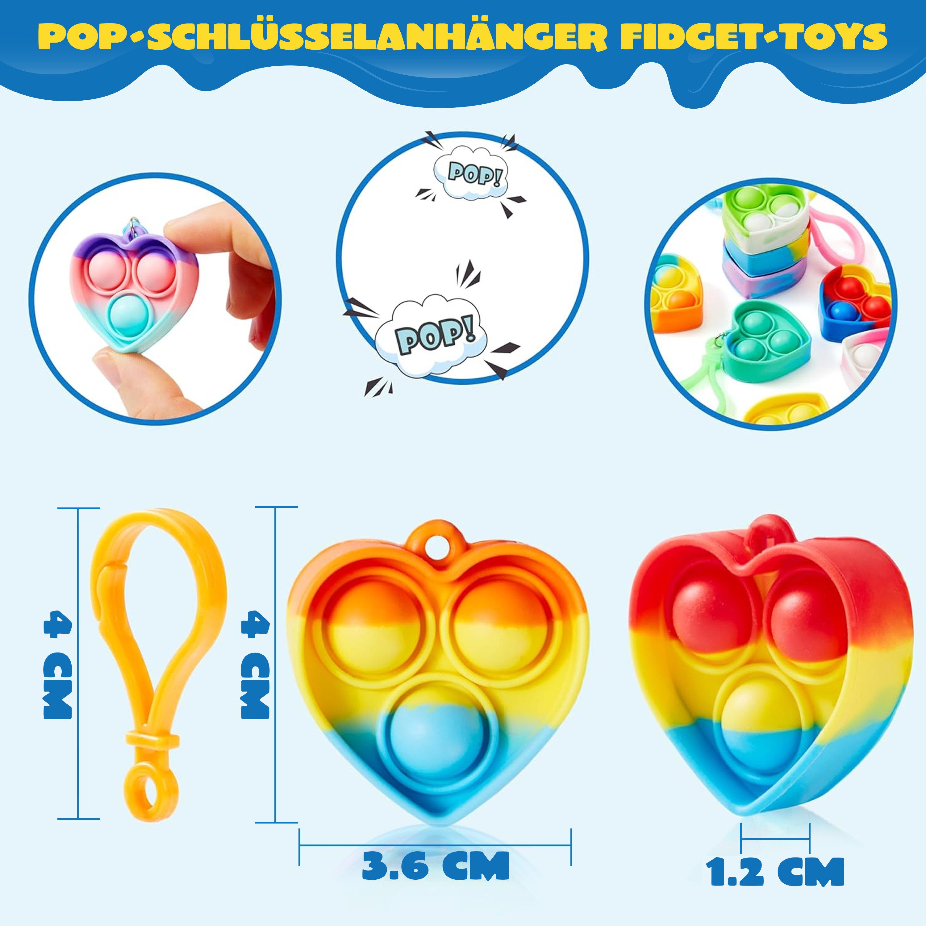 JOYIN Schlüsselanhänger Set JOYIN 30 Stück(Rund) Mitgebsel Kindergeburtstag Mini-Fidget-Spielzeug (30-tlg)