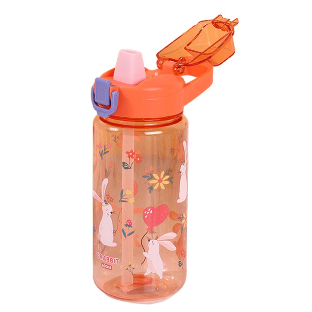GelldG Trinkflasche auslaufsicherem wiederverwendbarem mit Flip-Top-Deckel, Orange Trinkflasche