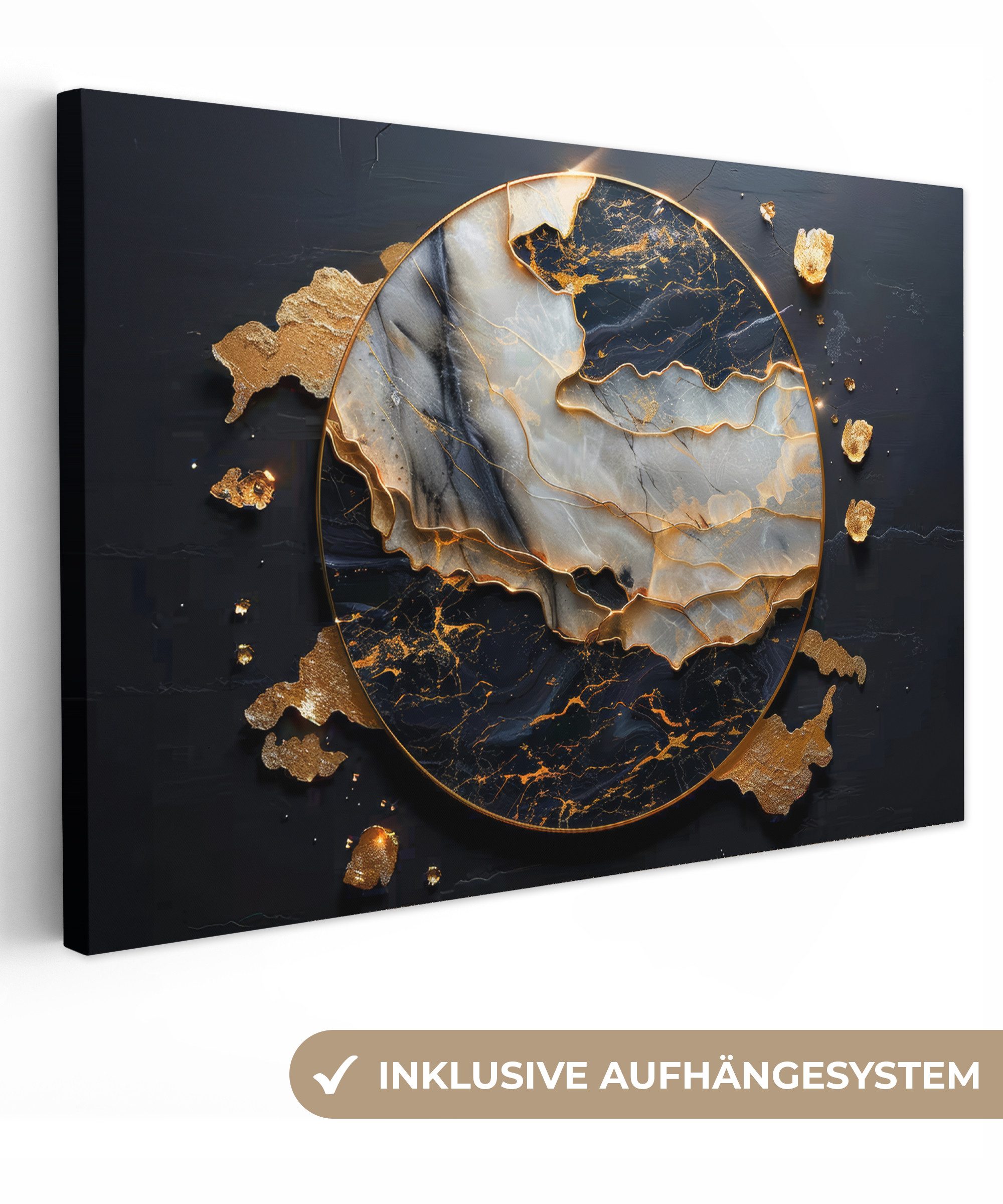 OneMillionCanvasses® Leinwandbild Kunst - Gold - Schwarz - Modern - Abstrak günstig online kaufen