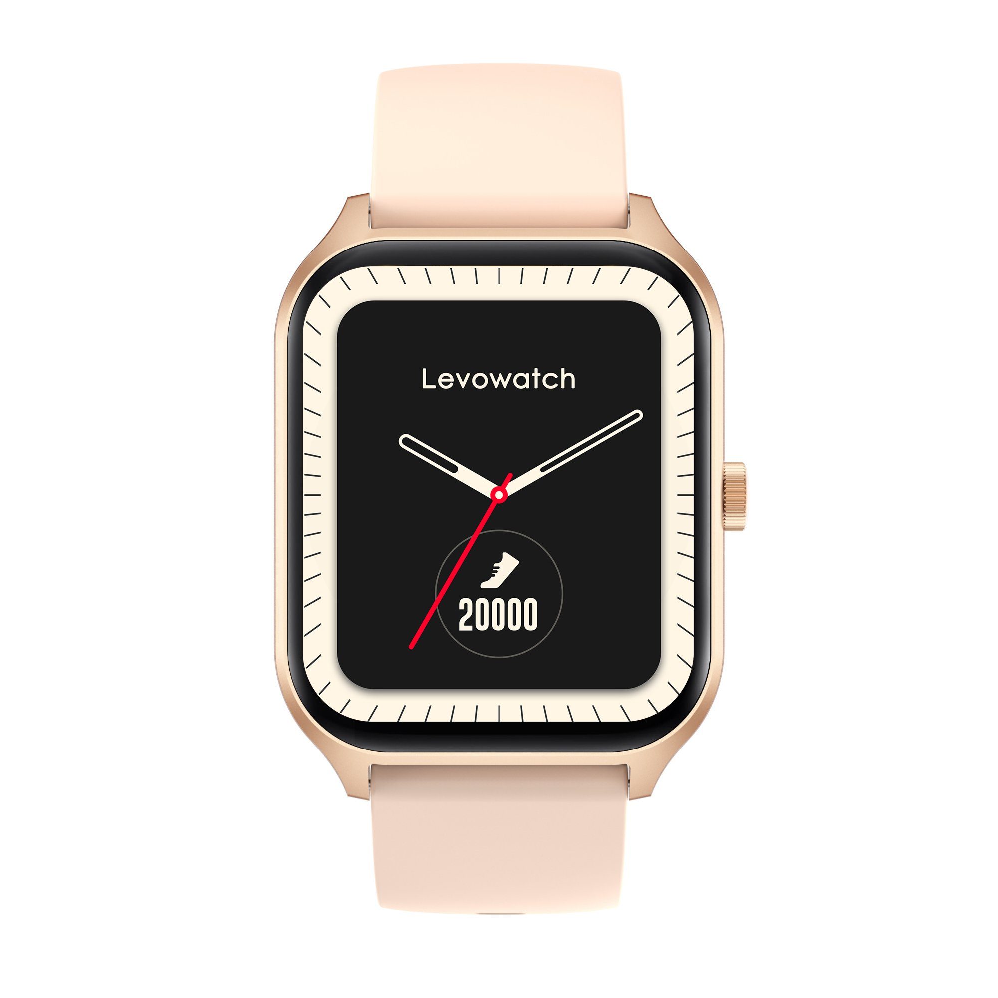 Levowatch LPro Smartwatch (5 cm/1,96 Zoll), BT-Telefonie, KI-Stimmerkennung, 386x320p HD, Musiksteuerung, Damen Rosa