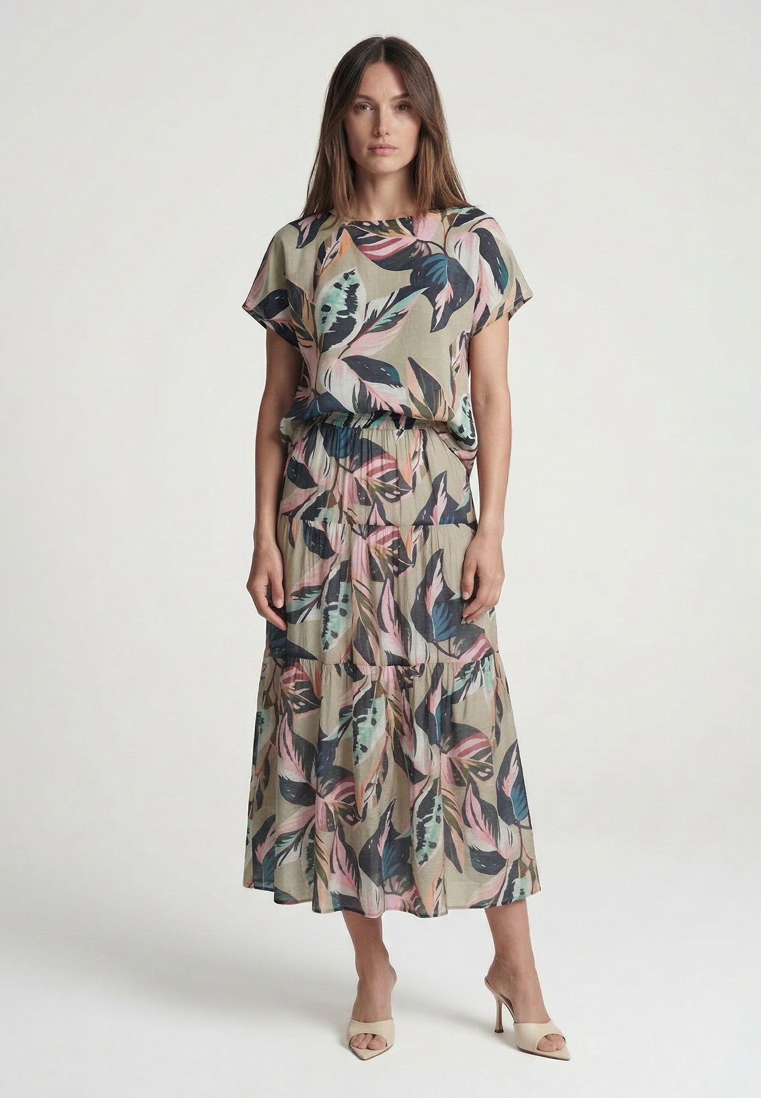 MARC AUREL Blusentop mit Blätterdruck