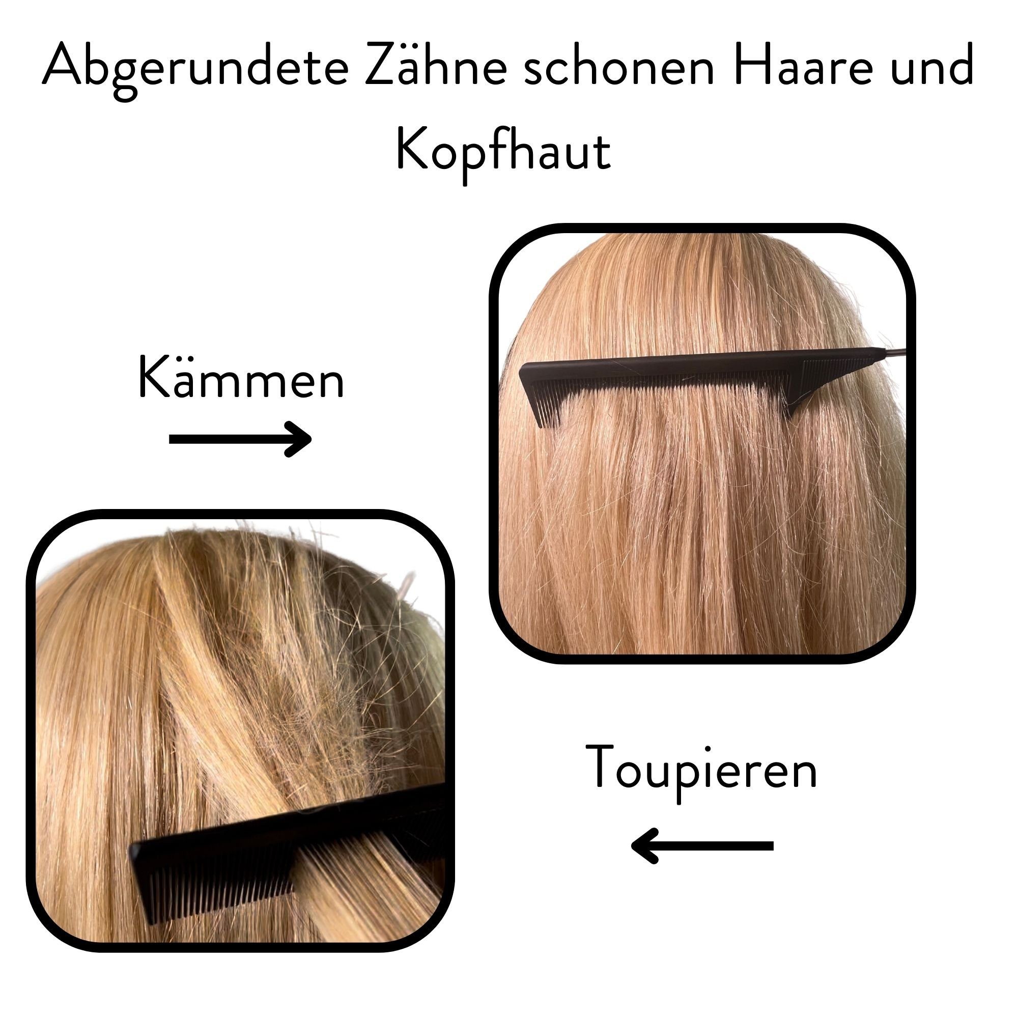 hair2heart Echthaar-Extension Stielkamm