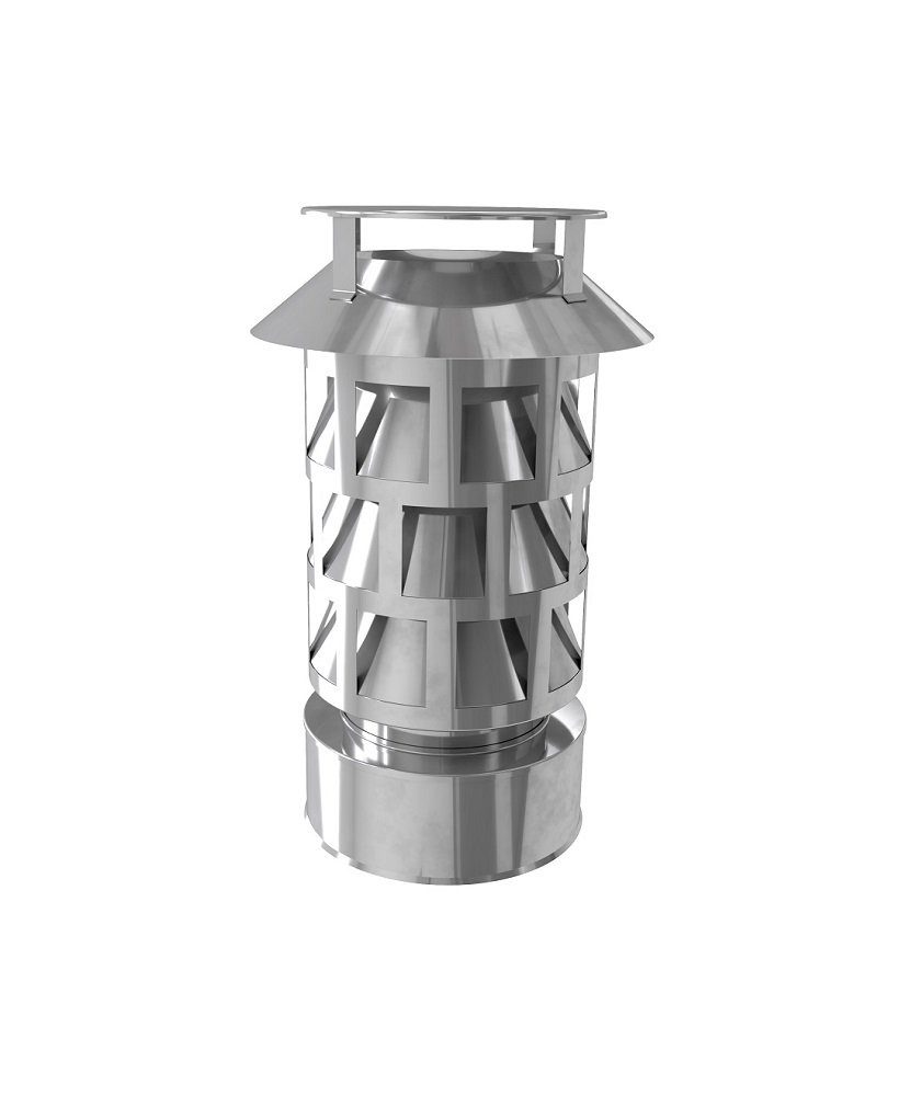 Schornstein-Zentrallager Mündungsabschluss Kamin Zugverbesserer Rauchsauger mit Mündungsabschluss, Ø 113 mm