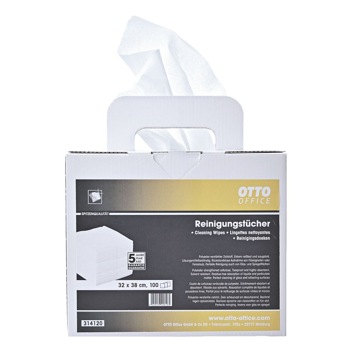 Otto Office Premium Reinigungstücher (Vlies, 32x38 cm, 100er Pack, Spenderbox)
