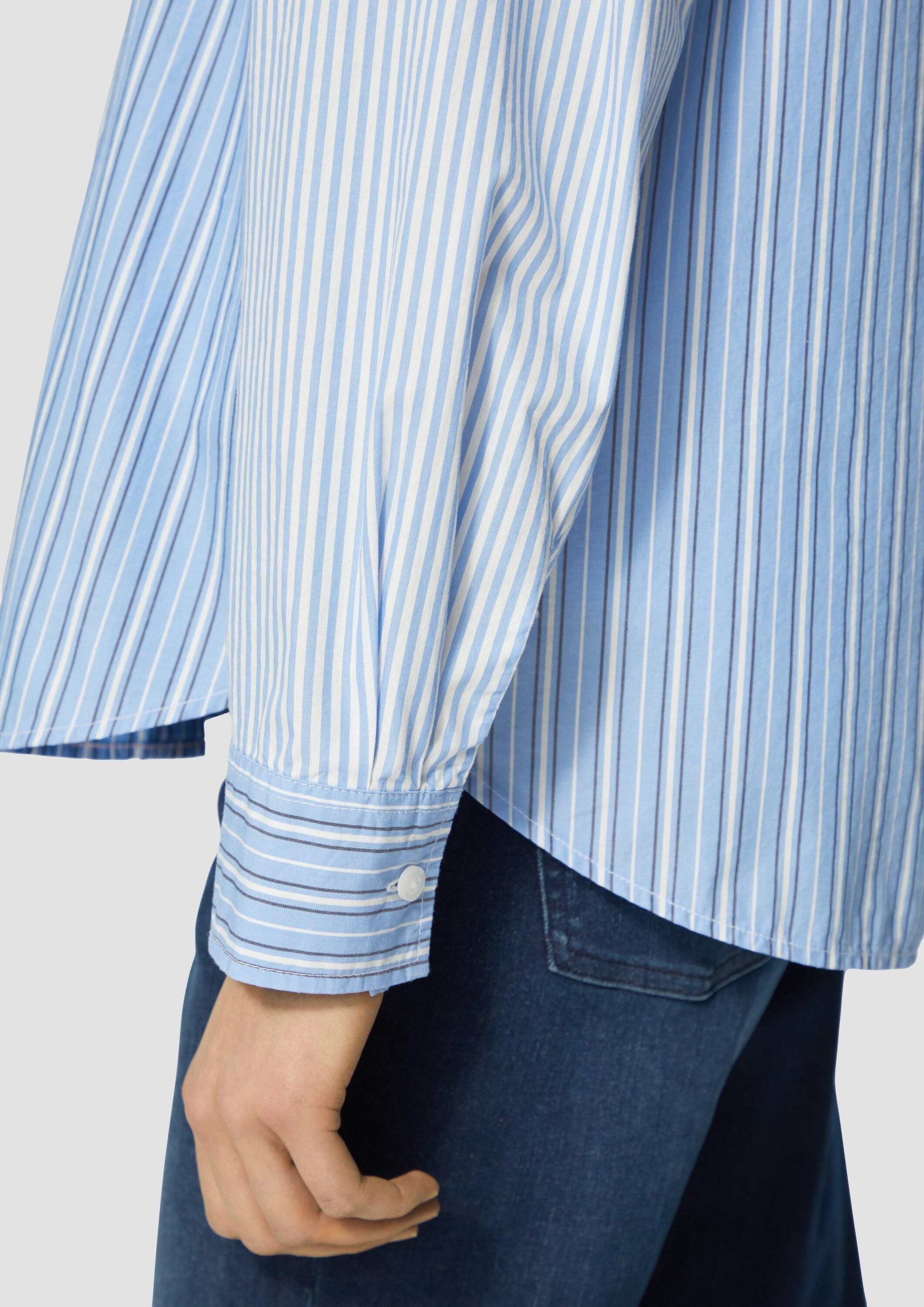 s.Oliver Langarmbluse Bluse Popeline-Bluse im Relaxed Fit mit Streifenmix