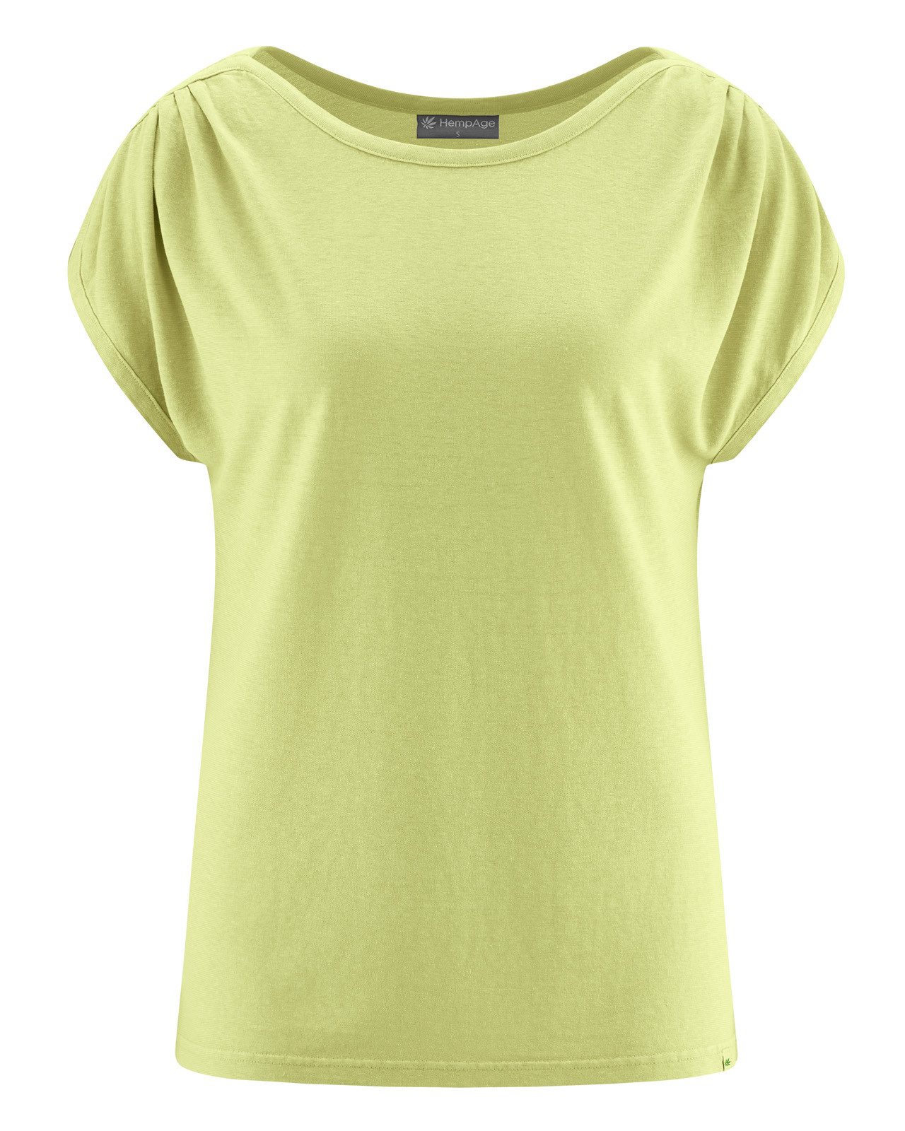 T-Shirt T-shirt mit U-Boot Ausschnitt Hanf/Biobaumwolle Normal Fit