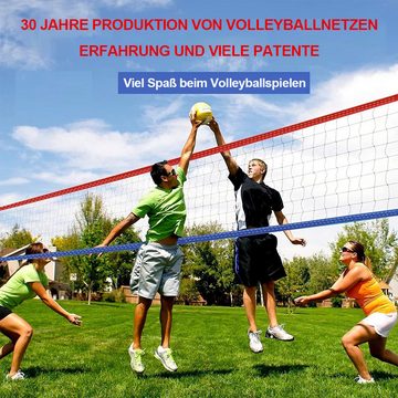 Novzep Volleyballnetz Volleyballnetz für den Außenbereich, 32 x 3Fuß großes tragbares, mit 46 Fuß langem Stahlkabel, für draußen und drinnen, Strand