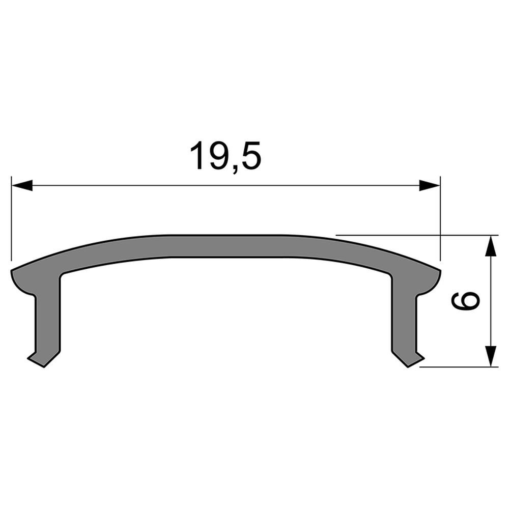 Flach Deko-Light Abdeckung 1000mm, Profilelemente LED-Stripe-Profil Deko-Light LED 95% Transmission, klar, Streifen 1-flammig, F-01-15,