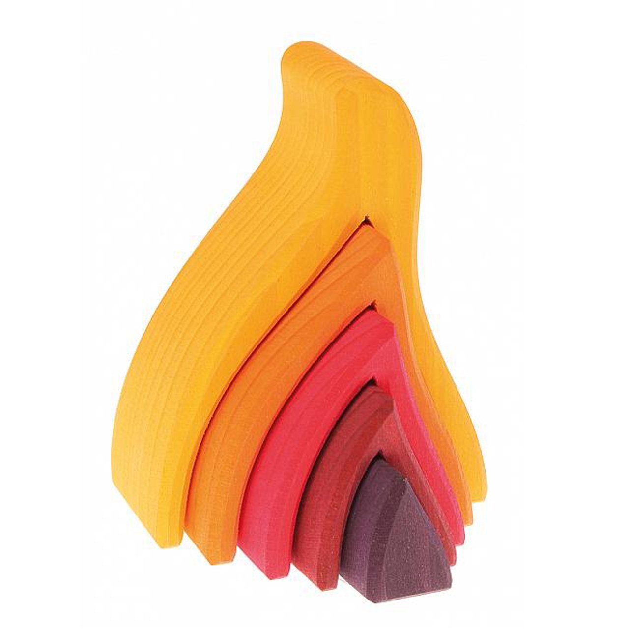 Die 4 Elemente Feuer klein 5 Teile Holzspielzeug Stapelsteine Spielbausteine