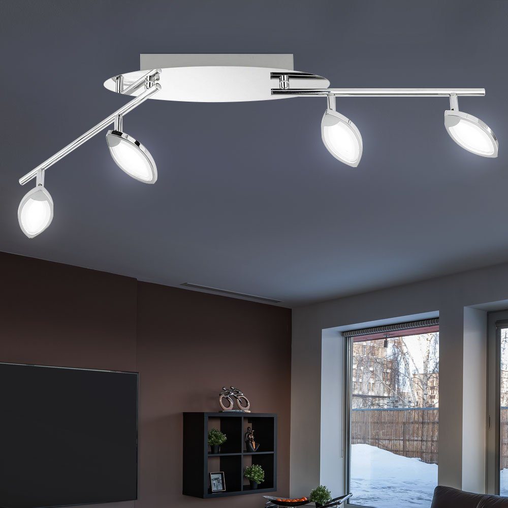 Modern Deckenlampe LED etc-shop LED 4 Deckenleuchte Deckenleuchte, LED-Leuchtmittel LED Warmweiß, verbaut, fest Küche