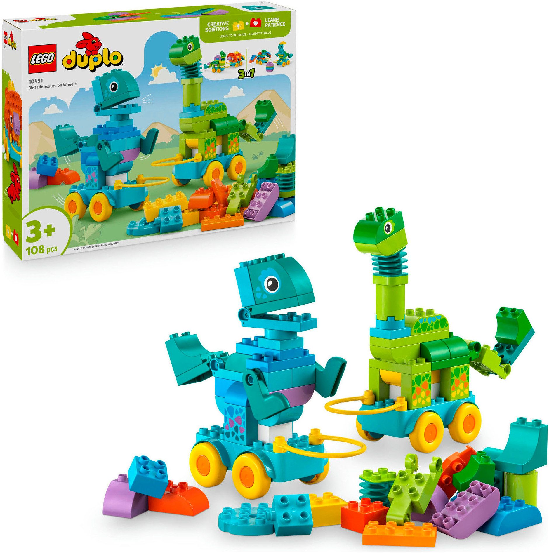 LEGO® Dinos auf Rädern 3-in-1-Set (10451), LEGO DUPLO Town Konstruktionsspi günstig online kaufen
