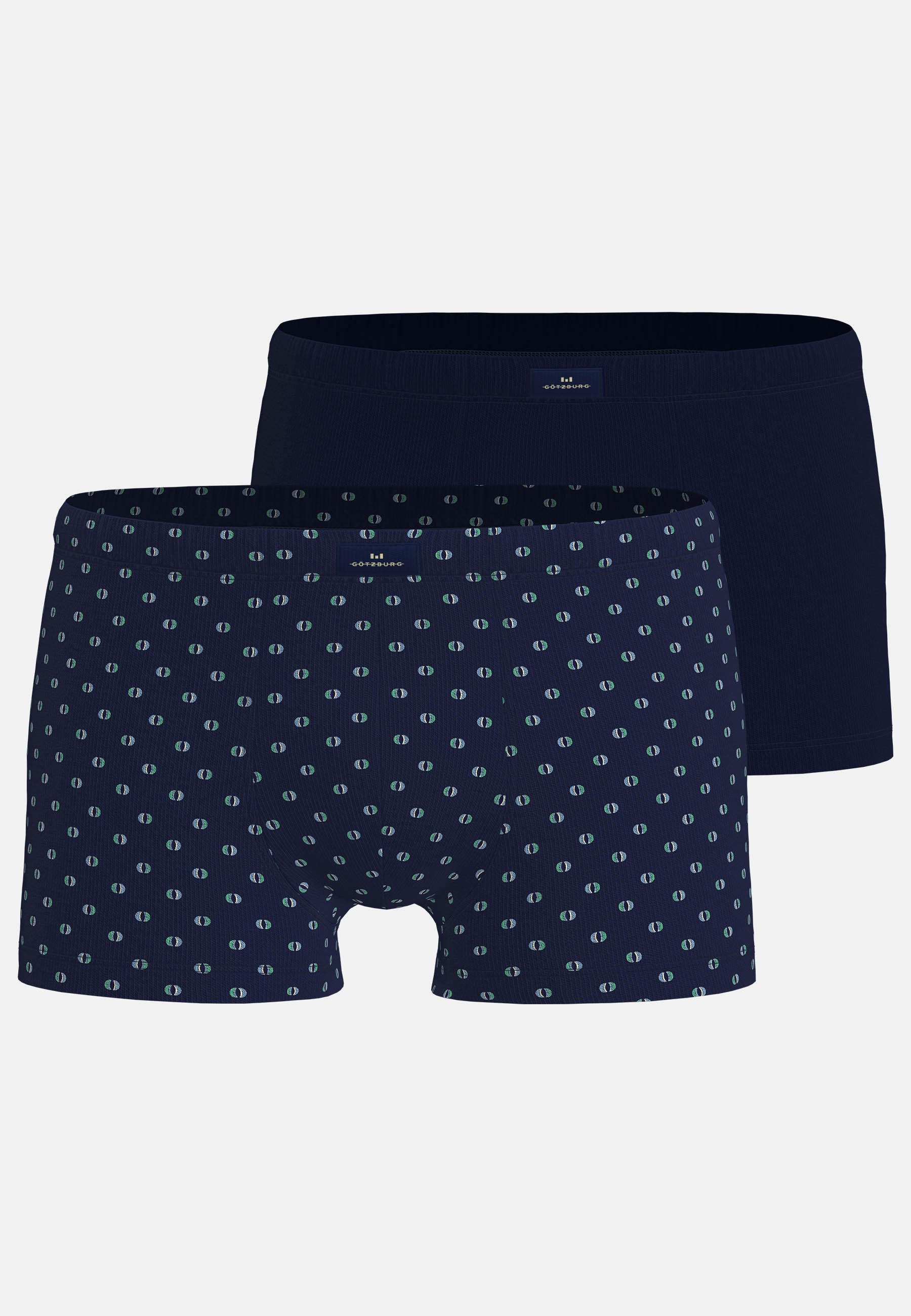 GÖTZBURG Retro Pants Edingburgh (2er Pack) gemustert, basic, kurz, atmungsaktiv, Baumwollmix