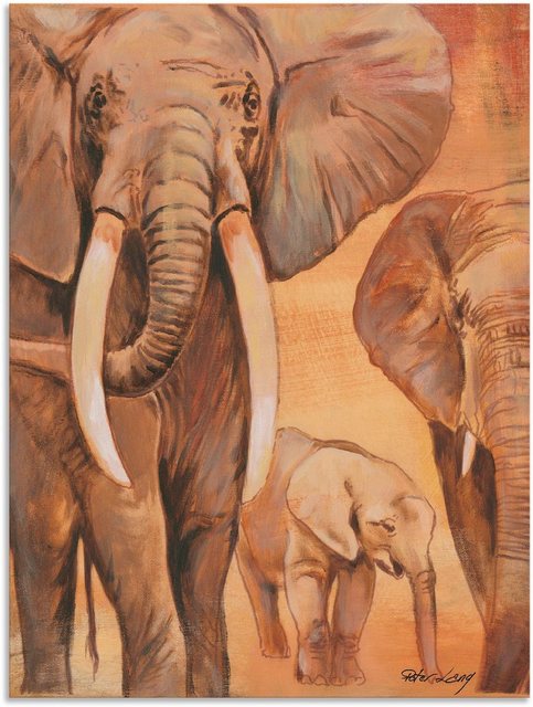 Artland Wandbild »Elefanten I«, Wildtiere (1 Stück), in vielen Größen & Produktarten - Alubild / Outdoorbild für den Außenbereich, Leinwandbild, Poster, Wandaufkleber / Wandtattoo auch für Badezimmer geeignet-Otto