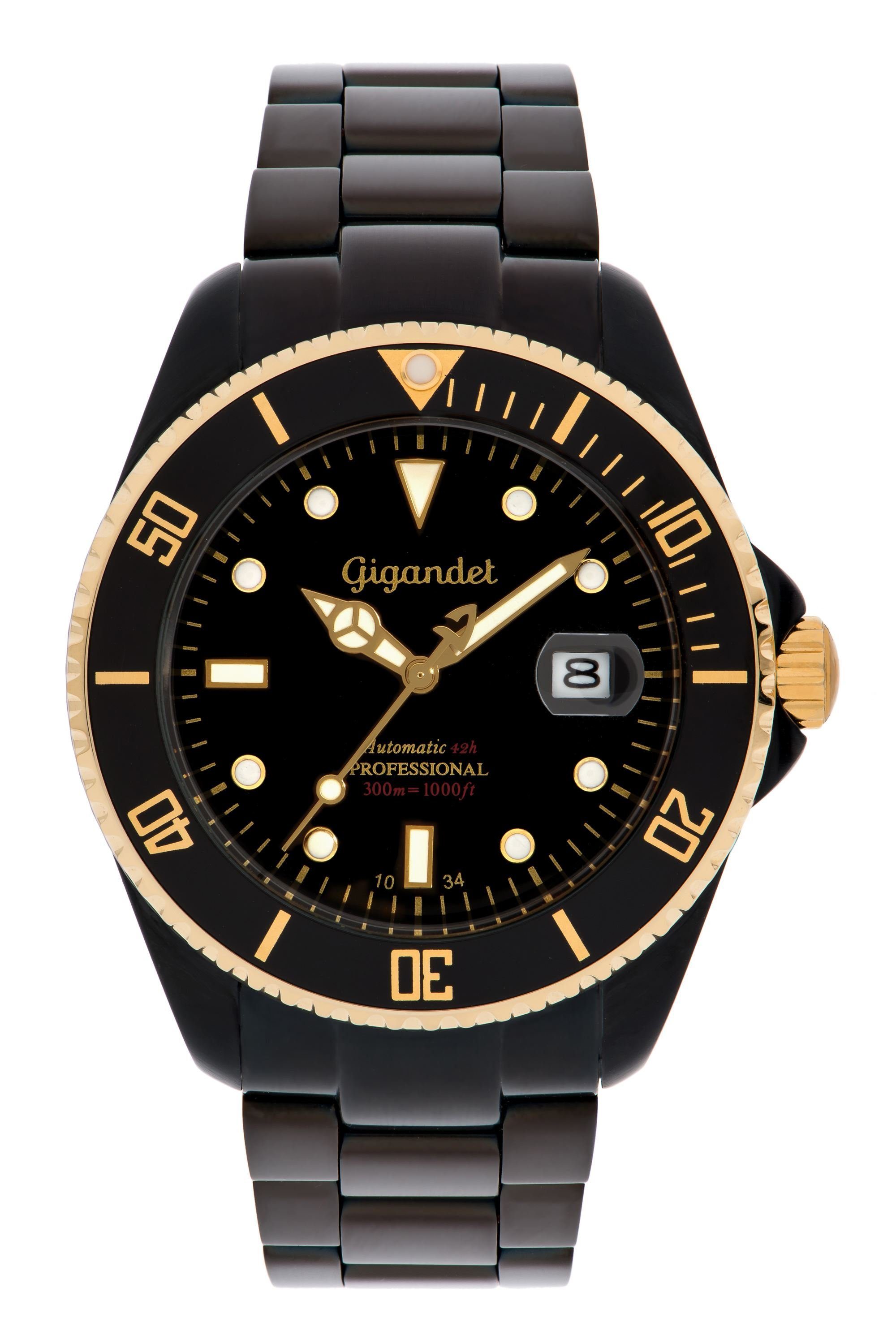 Gigandet Automatikuhr SEA GROUND, Mineralglas, Sekundenstopp, Datum, Taucheruhr