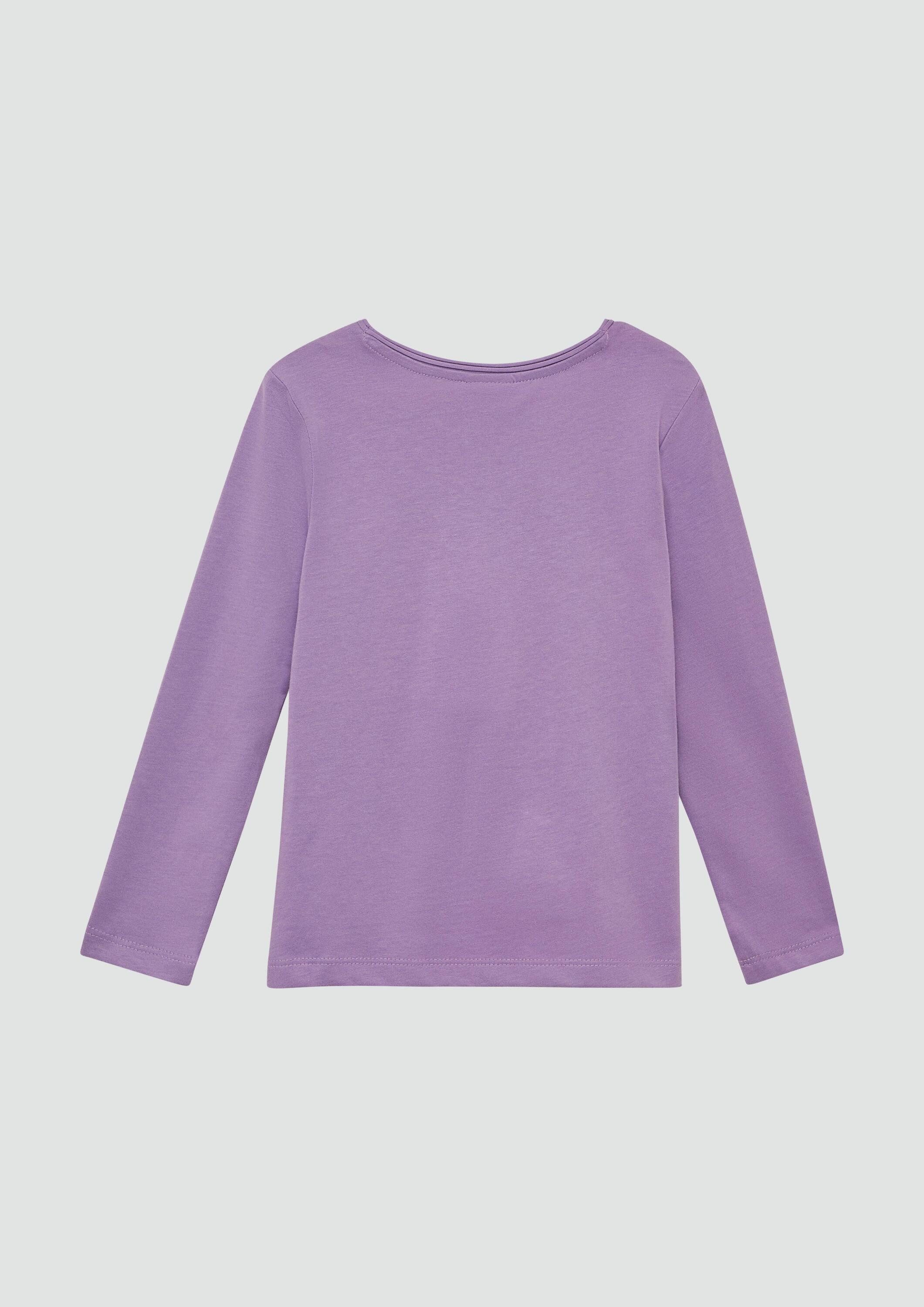 s.Oliver Langarmshirt T-Shirt Longsleeve mit Pferde-Print und Pailletten