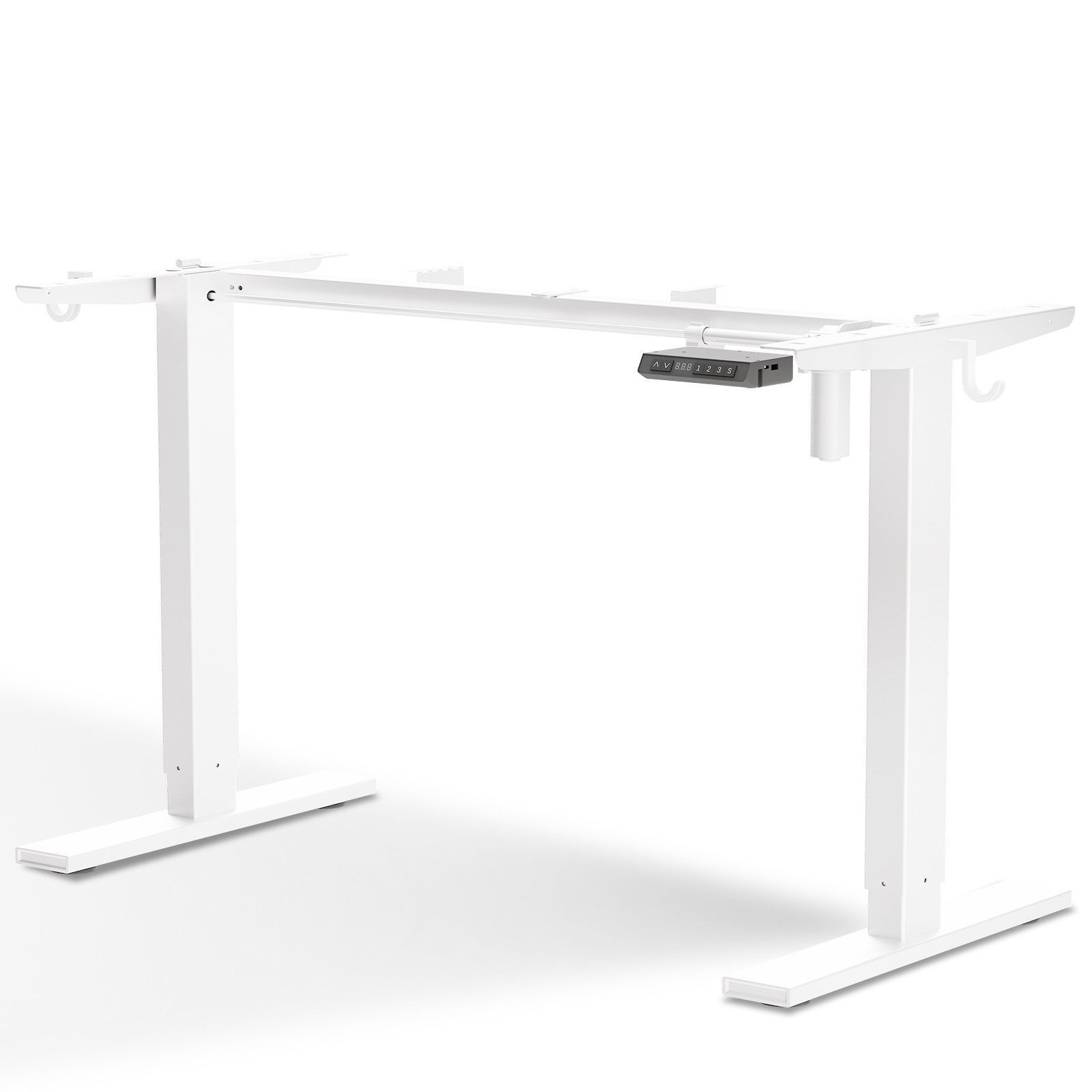 HOMAVO Schreibtisch Schreibtisch Höhenverstellbarer Tisch Gestell Elektrisch Schreibtische (USB- und Type-C-Anschluss, Höhen-Memory-Funktion mit 2 Haken, 4 Lenkrollen)