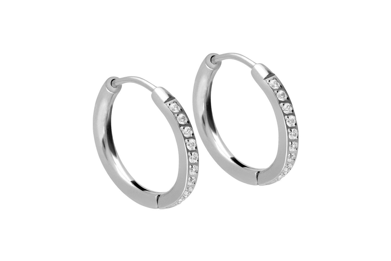 FILANGO Paar Creolen Chirurgenstahl Ohrclicker Creolen EINGEFASSTE KRISTALLE (Creolen, 1-tlg)