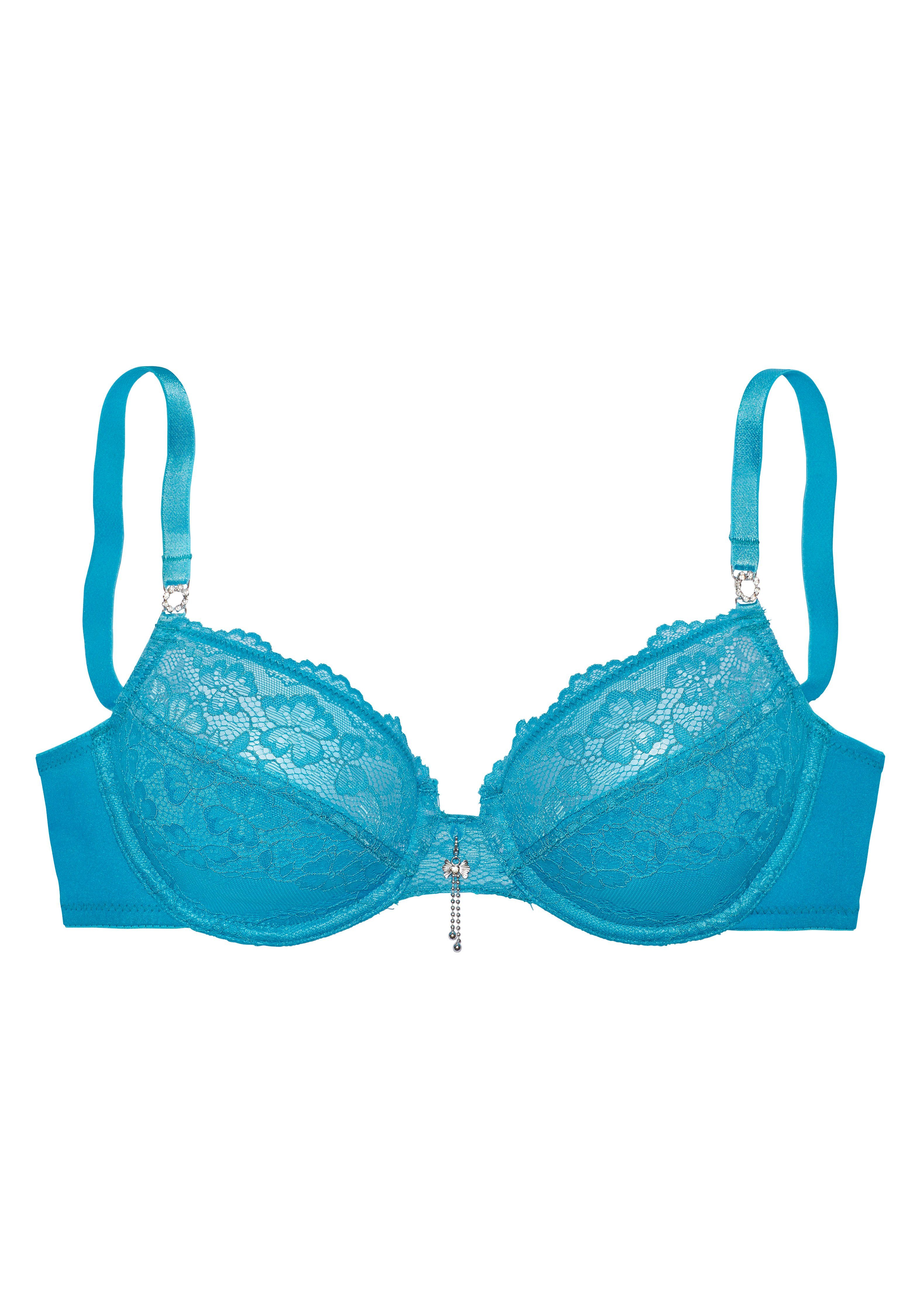 LASCANA Bügel-BH Dessous extravagantem mit Schmuckaccessoire, türkis