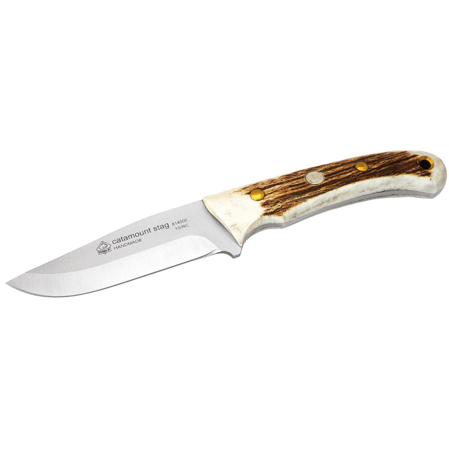 Survival Knife Catamount Stag Jagdmesser Hirschhorn Lederscheide