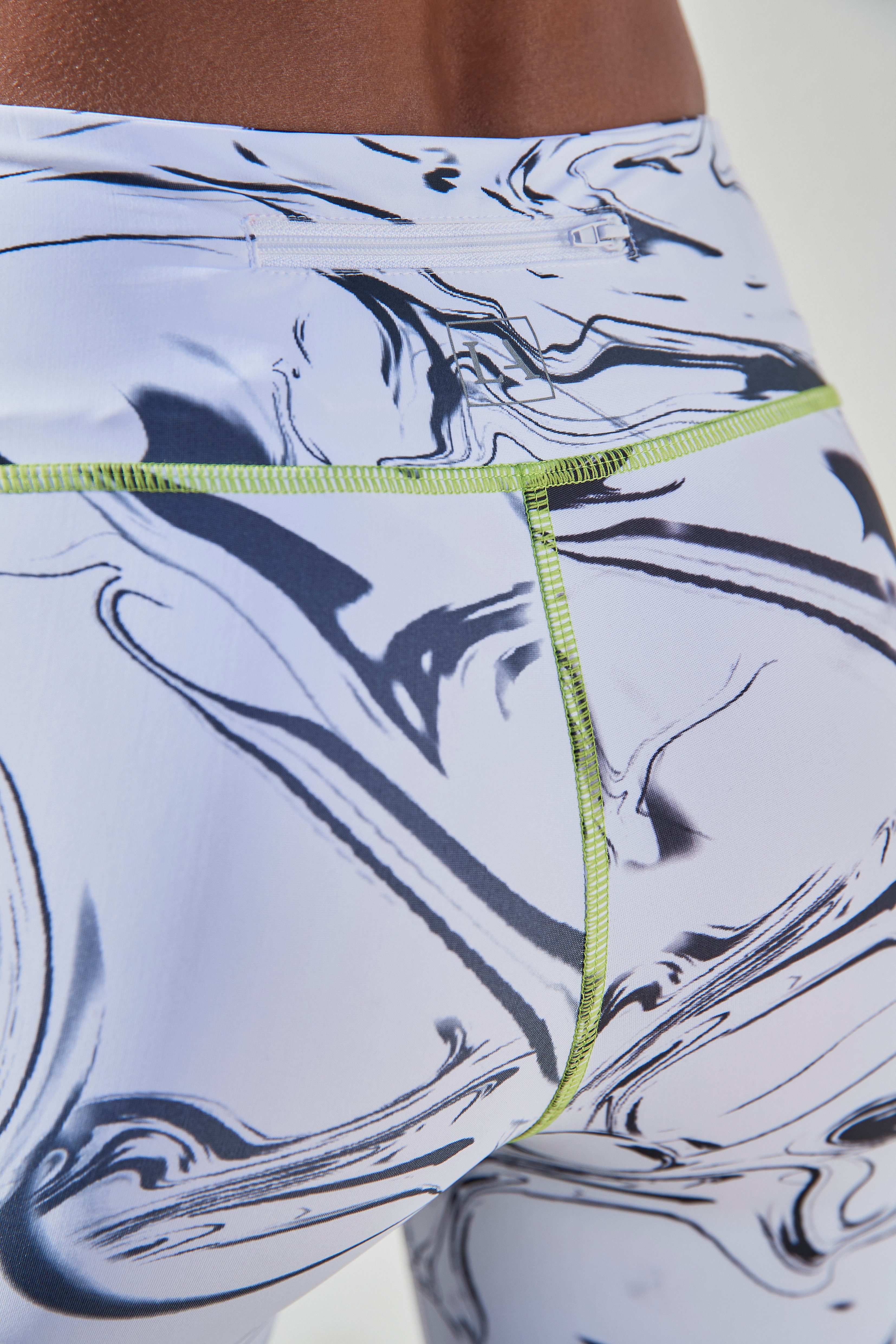 LASCANA ACTIVE Caprileggings White Marble Sporthose mit Mesheinsätzen