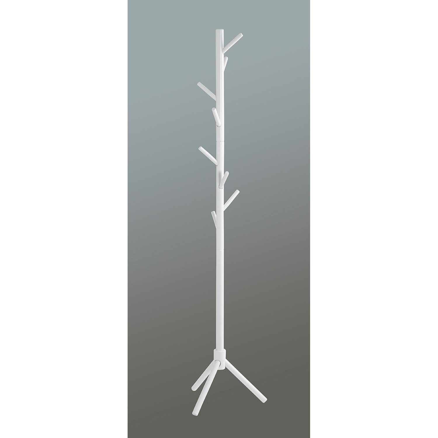 HAKU Garderobenständer Garderobenständer weiß - Kleiderständer, Massivholz - H 174 x Ø 43 cm, (1xGarderobenständer, Hakenständer - Aufhängeständer), Garderobenständer aus Massivholz, Kleiderständer, Standgarderobe