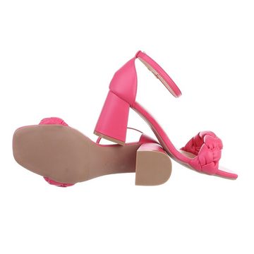 Ital-Design Damen Party & Clubwear Sandalette Blockabsatz Sandalen & Sandaletten in Pink